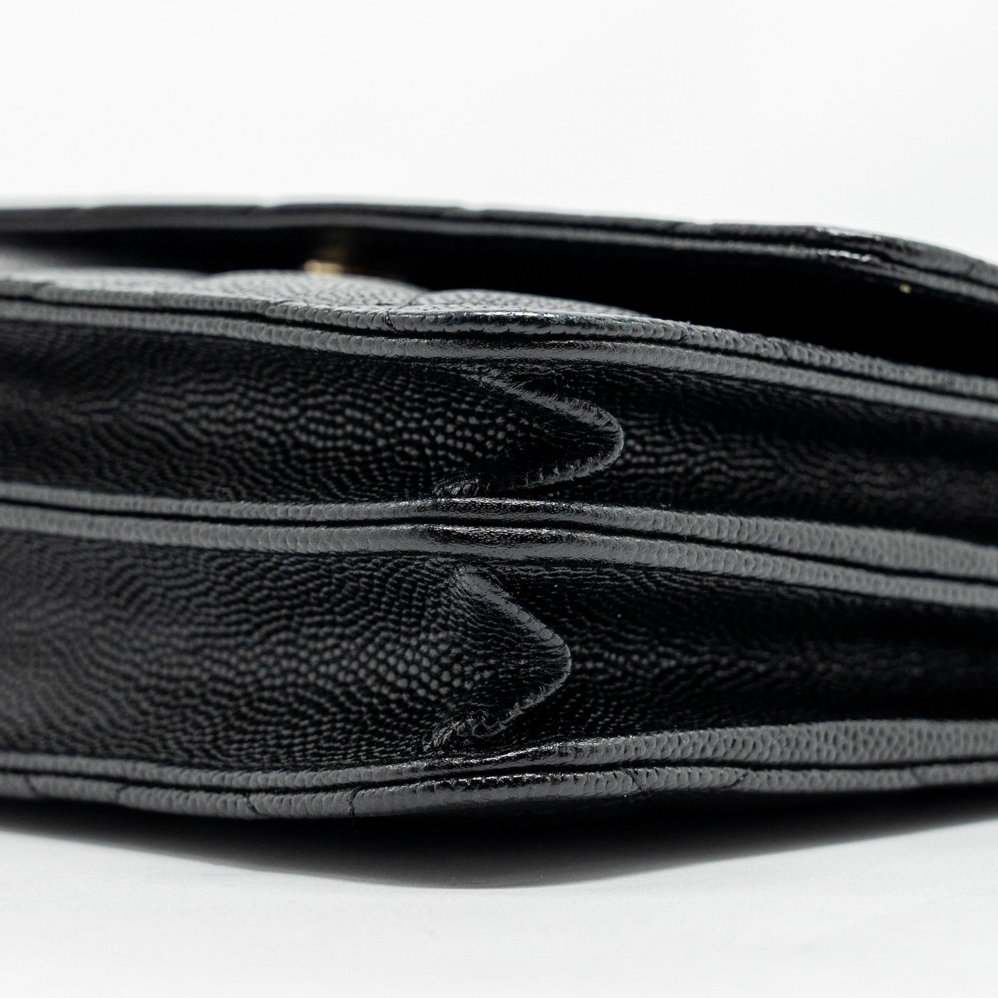 CHANEL QUILTED WALLET ON CHAIN CAVIAR BLACK GHW