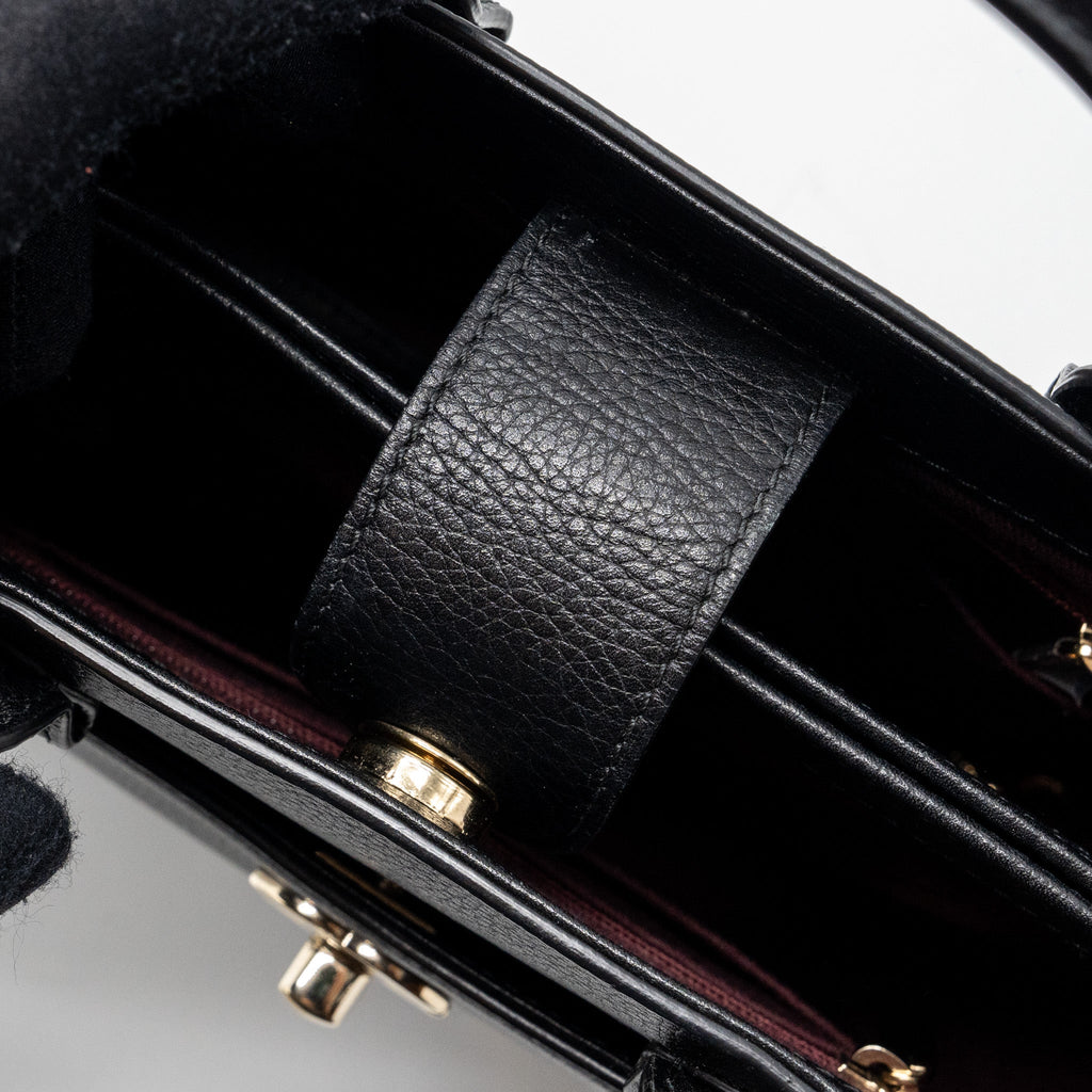 CHANEL TOP HANDLE SMALL TOTE BAG GRAINED CALFSKIN BLACK LGHW