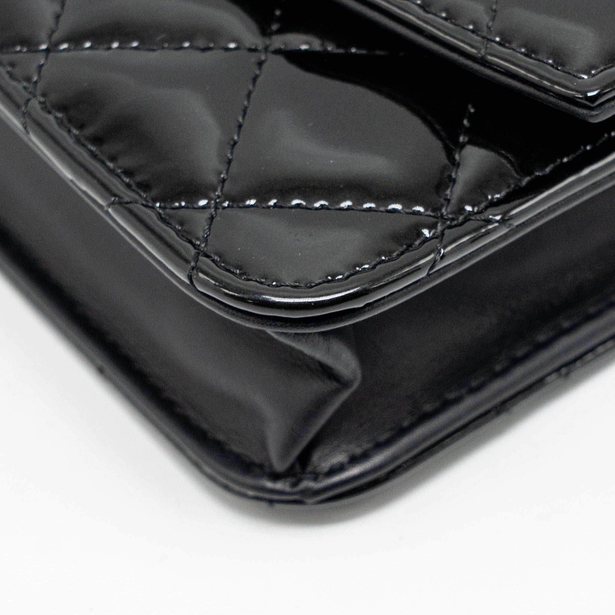 CHANEL WALLET ON CHAIN PATENT LEATHER BLACK SHW
