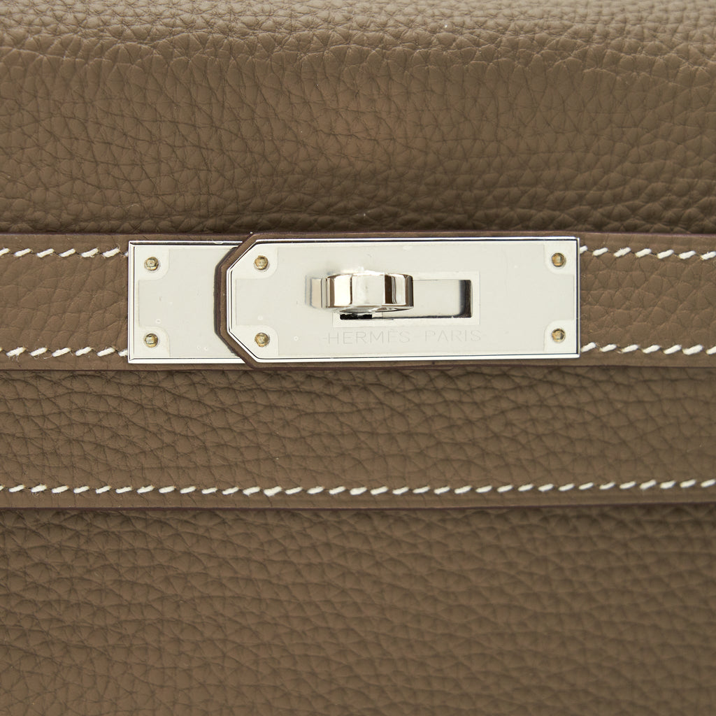 HERMES KELLY 28 TOGO LEATHER ETOUPE SHW