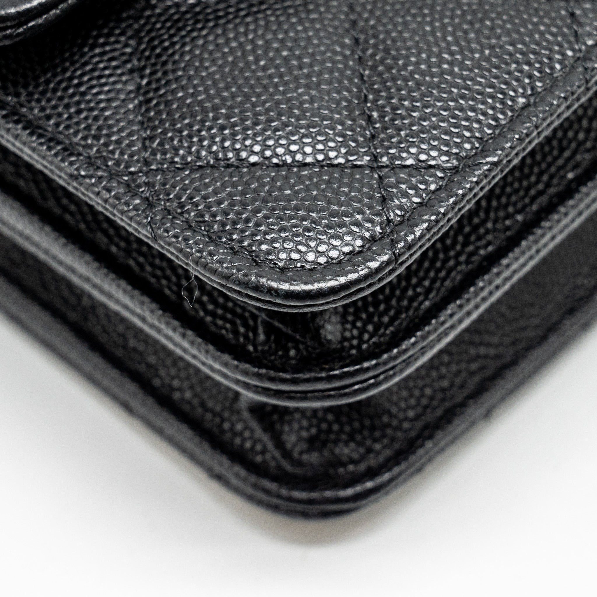 CHANEL QUILTED WALLET ON CHAIN CAVIAR BLACK GHW