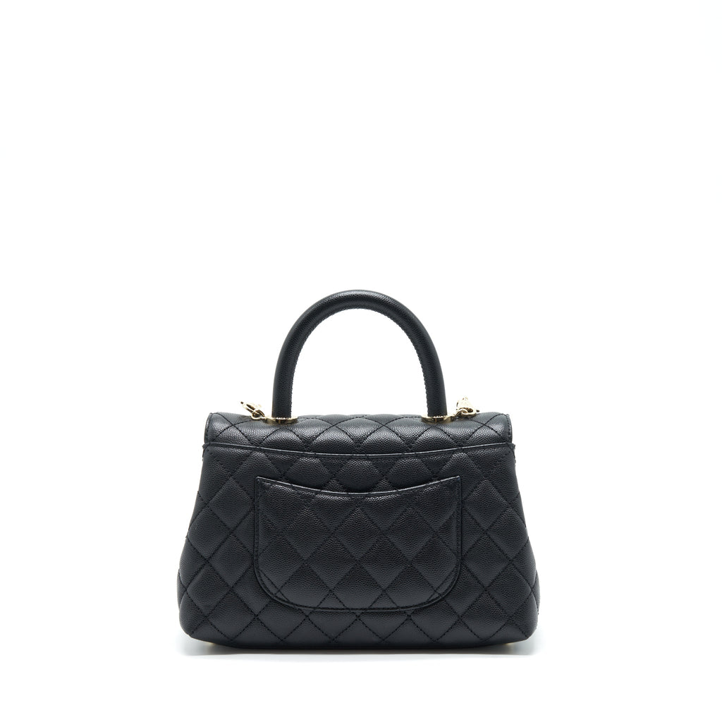CHANEL SMALL COCO HANDLE CAVIAR BLACK LGHW (MICROCHIP)