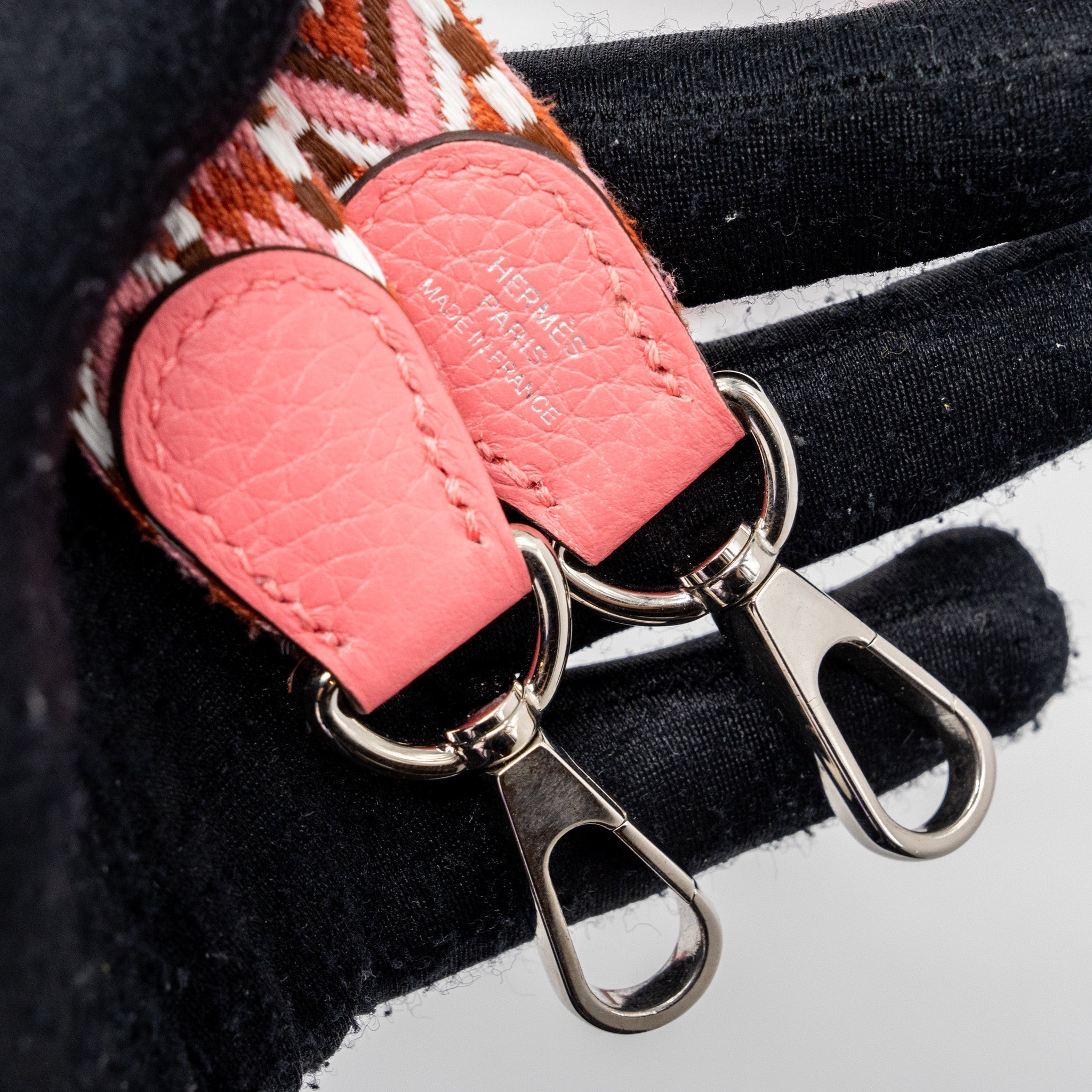 HERMES MINI EVELYNE CLEMENCE ROSE WITH MULTICOLOR STRAP SHW