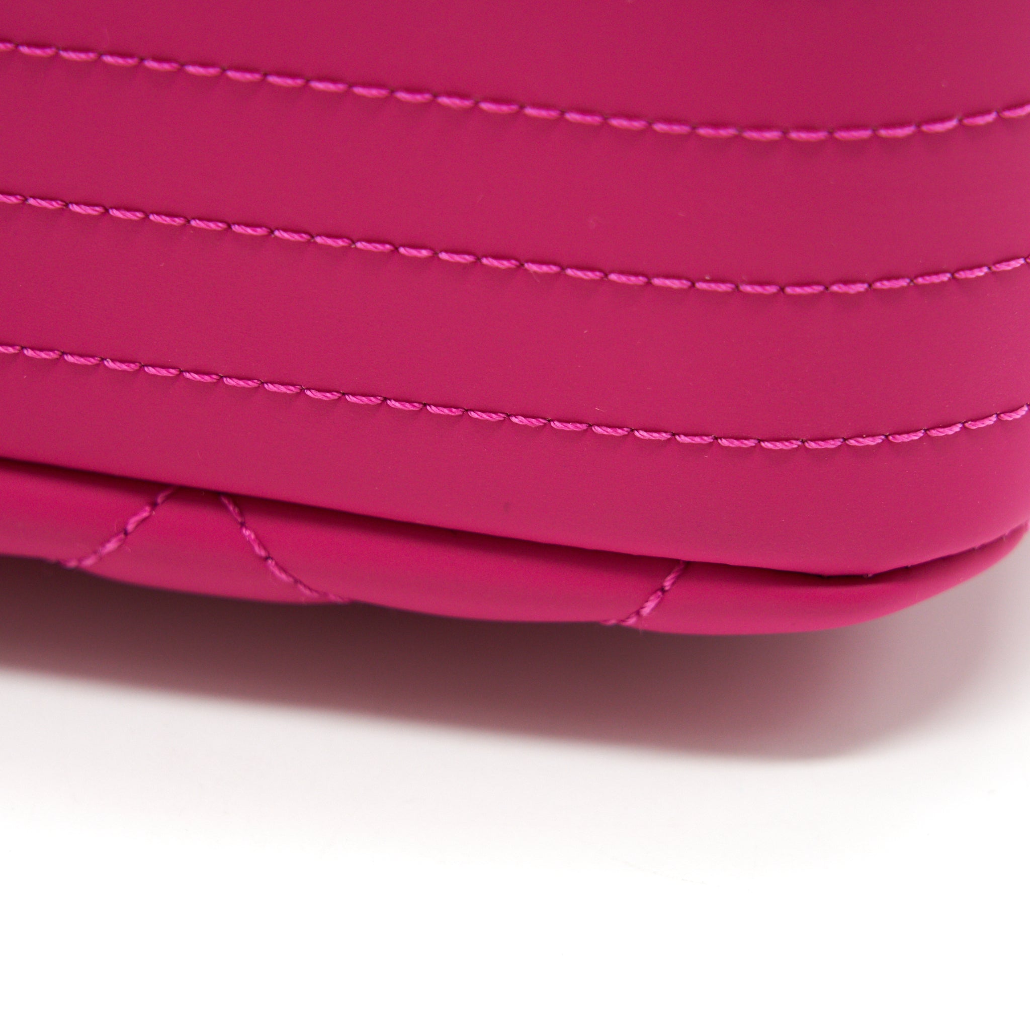 CHANEL RUBBER QUILTED LAMBSKIN FLAP BAG PINK SHW