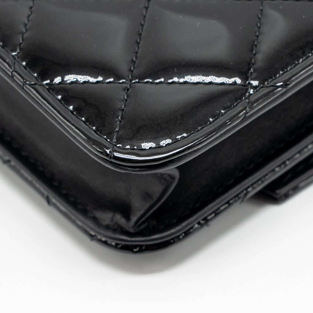 CHANEL WALLET ON CHAIN PATENT LEATHER BLACK SHW