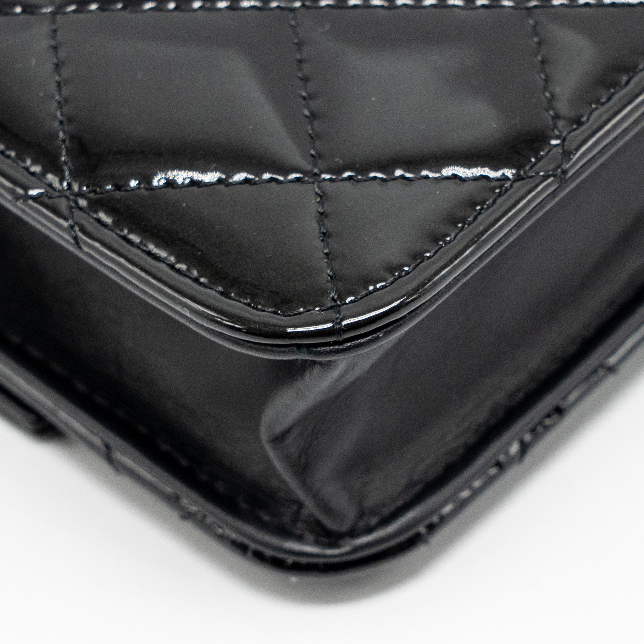 CHANEL WALLET ON CHAIN PATENT LEATHER BLACK SHW