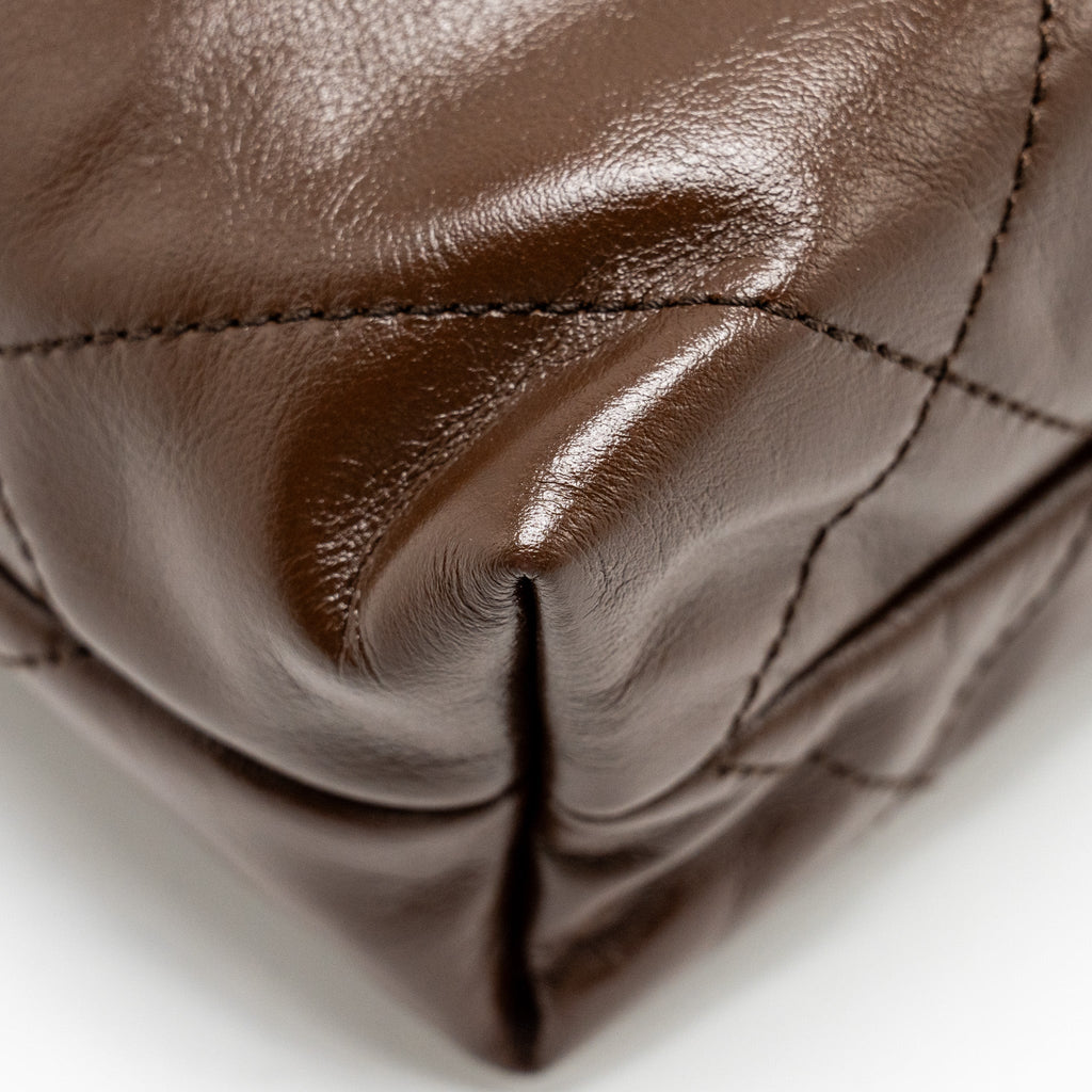 CHANEL MINI 22 BAG CALFSKIN CHOCOLATE GHW (MICROCHIP)