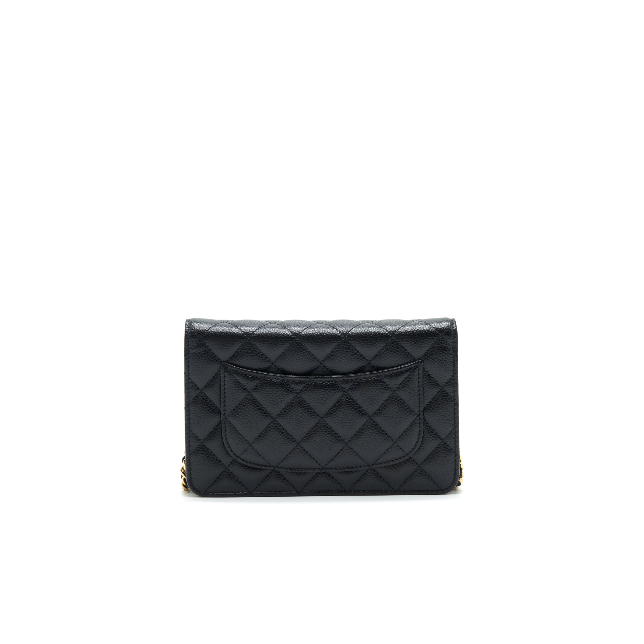 CHANEL CLASSIC WALLET ON CHAIN CAVIAR BLACK WITH GHW