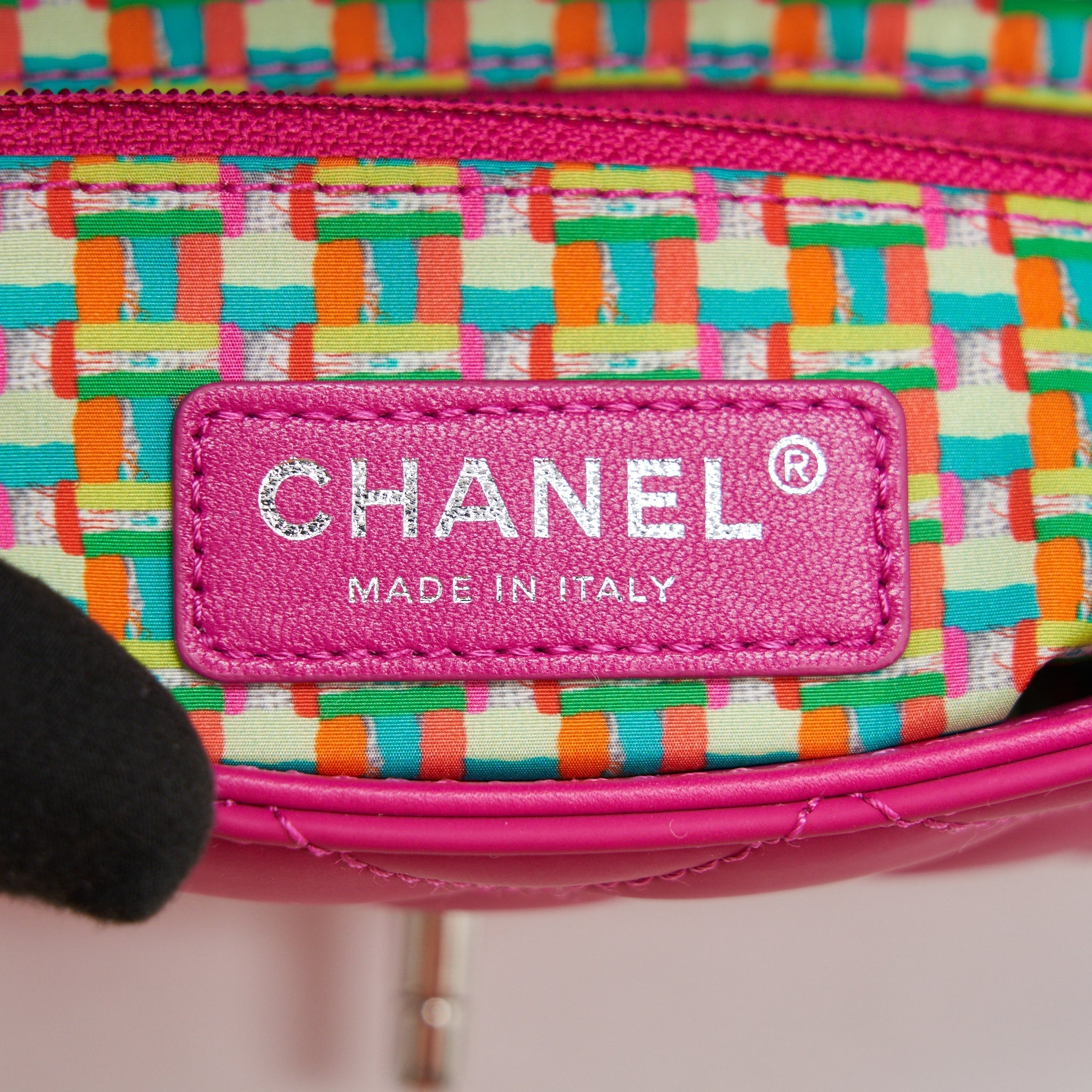 CHANEL RUBBER QUILTED LAMBSKIN FLAP BAG PINK SHW