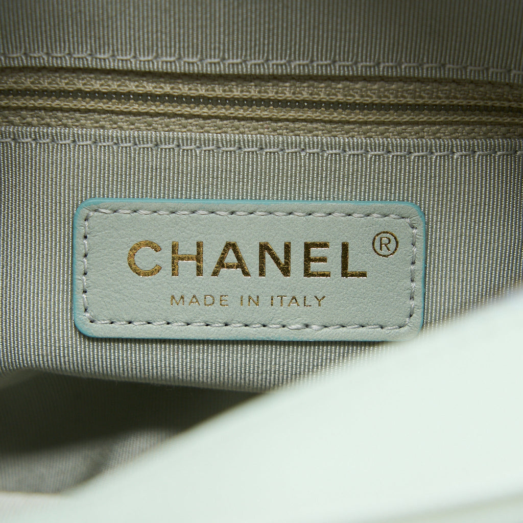 CHANEL SMALL CAMERA CASE TRICOLOUR GOATSKIN GREEN BLUE PINK LGHW