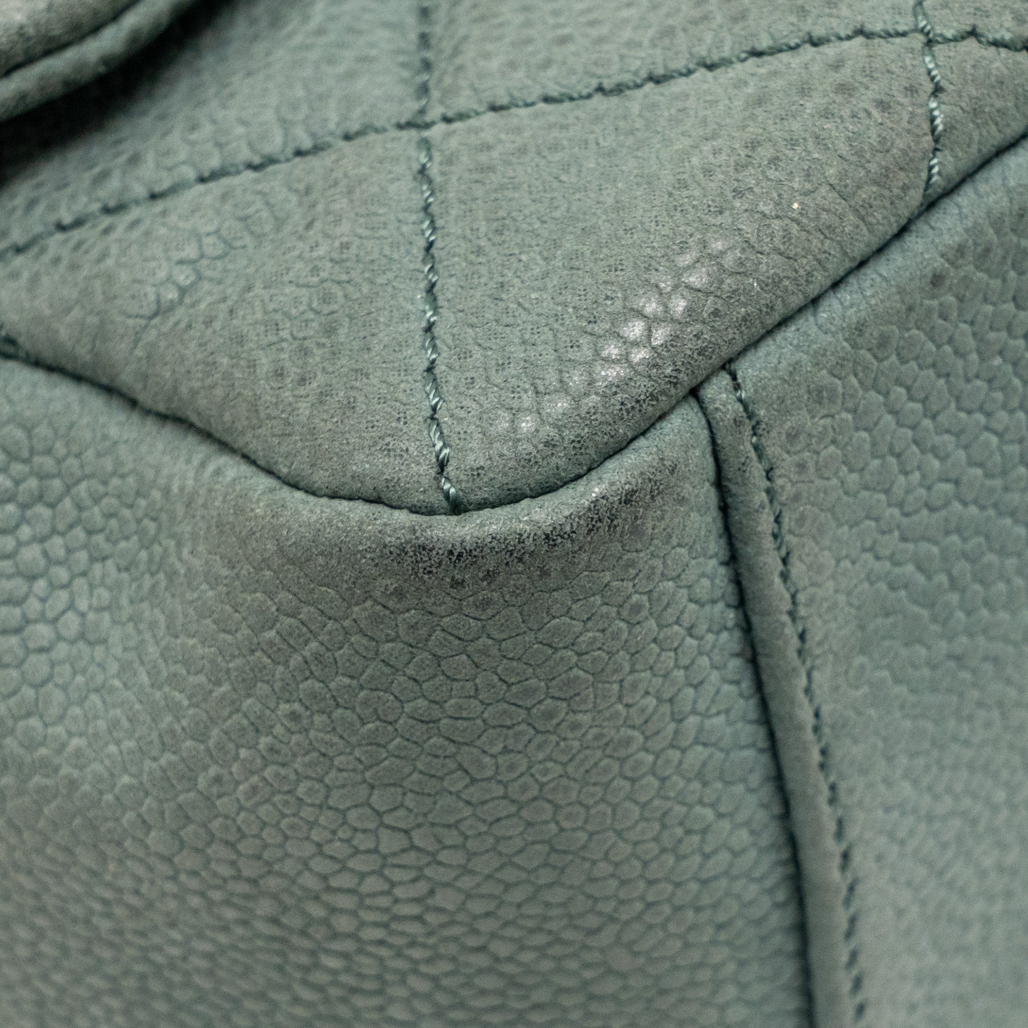 CHANEL TOP HANDLE FLAP SHOULDER BAG WITH CHAIN CAVIAR DARK GREEN GHW