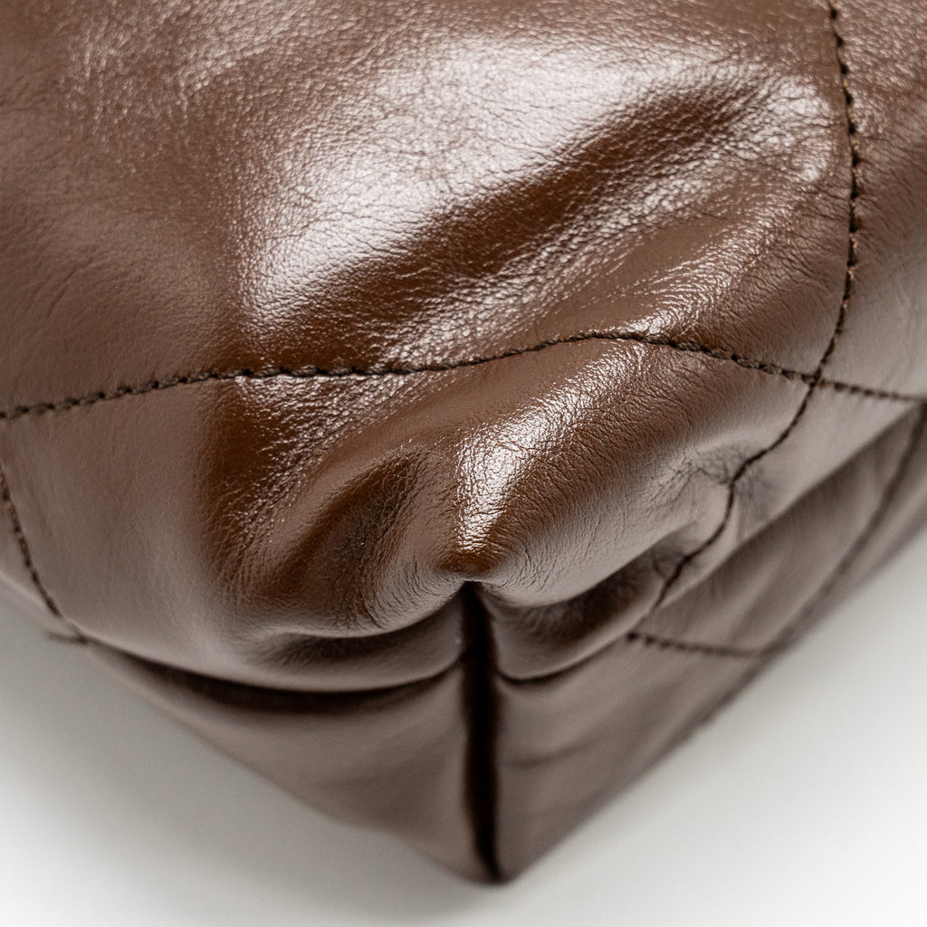 CHANEL MINI 22 BAG CALFSKIN CHOCOLATE GHW (MICROCHIP)
