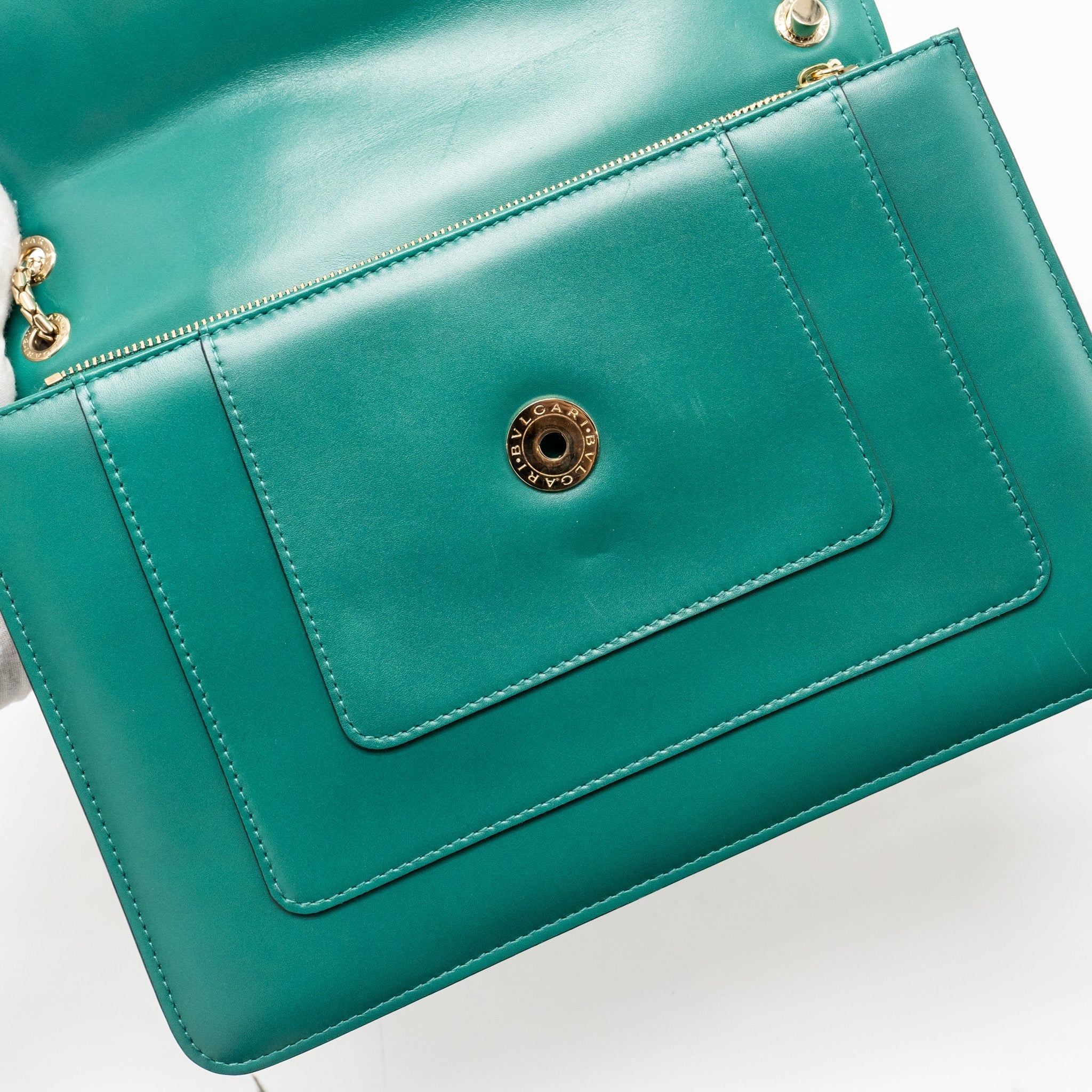 BVLGARI SERPENTI FOREVER SHOULDER BAG CALFSKIN GREEN LGHW