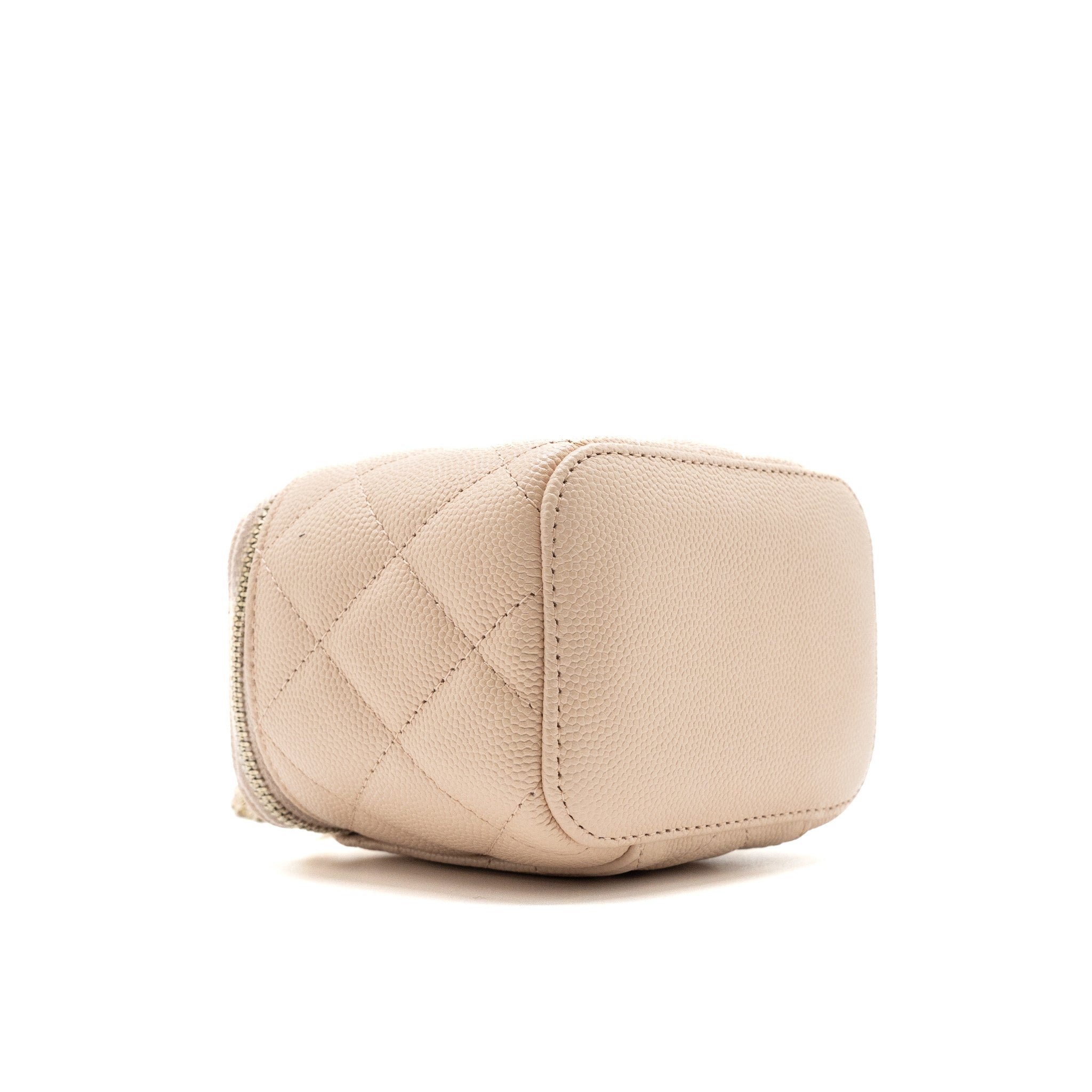 CHANEL MINI VANITY CASE CAVIAR LIGHT BEIGE LGHW
