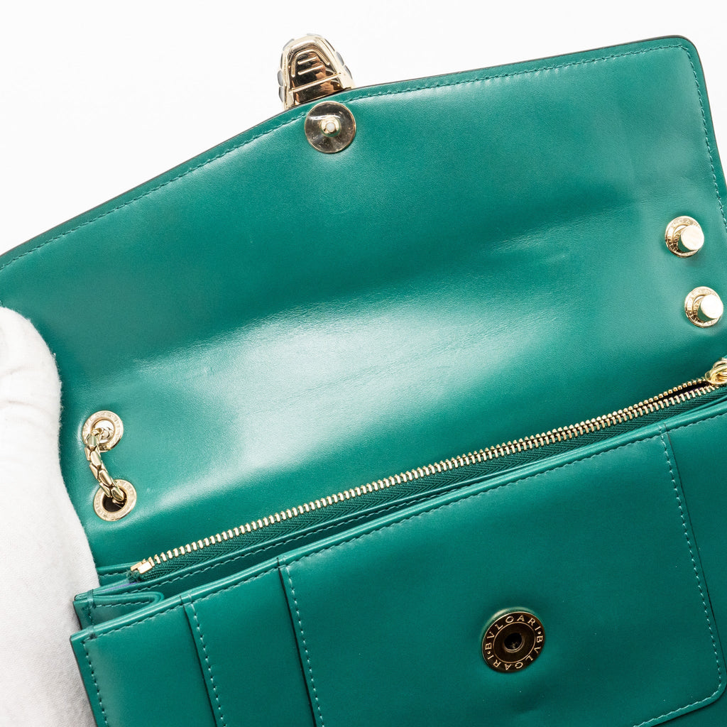 BVLGARI SERPENTI FOREVER SHOULDER BAG CALFSKIN GREEN LGHW