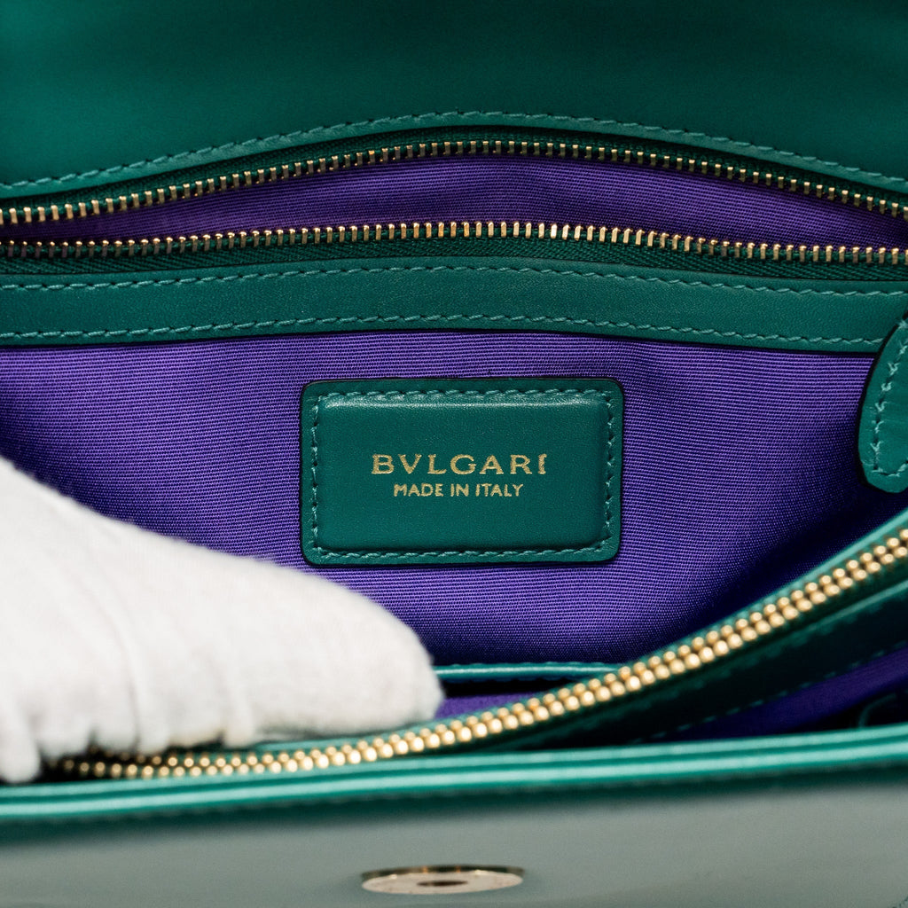BVLGARI SERPENTI FOREVER SHOULDER BAG CALFSKIN GREEN LGHW