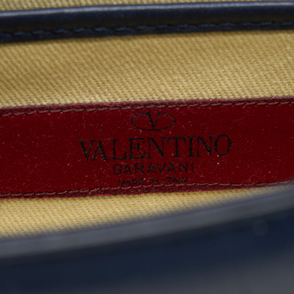 VALENTINO MINI GARAVANI GLAM LOCK CROSSBODY BAG NAVY LGHW