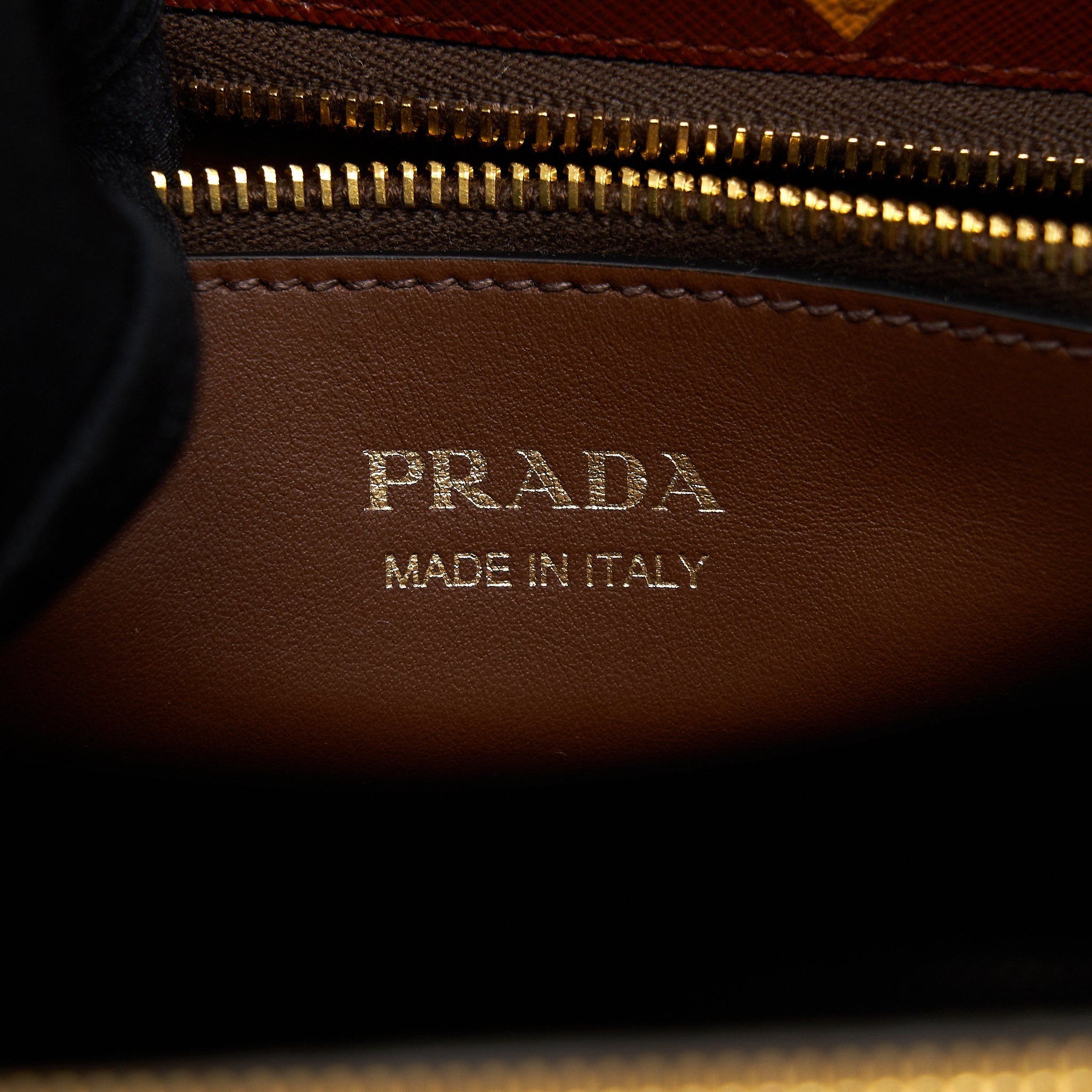PRADA SAFFIANO BORDA BAG BROWN GHW