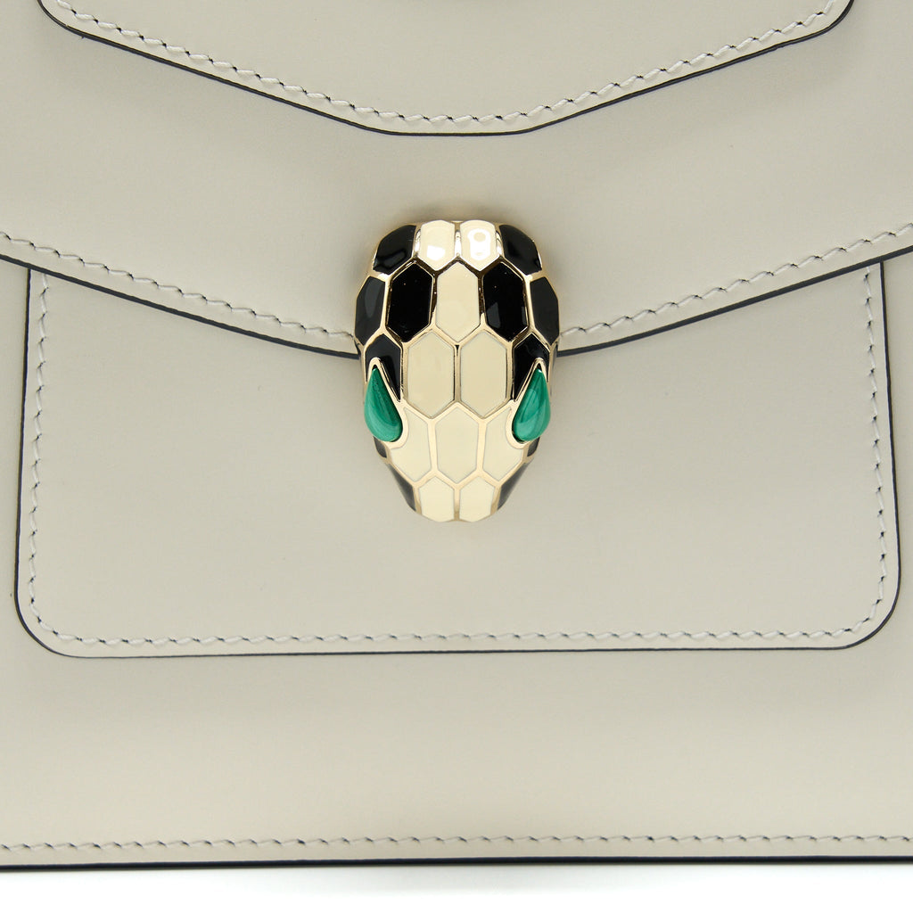 BVLGARI TOP HANDLE SERPENTI BAG WHITE