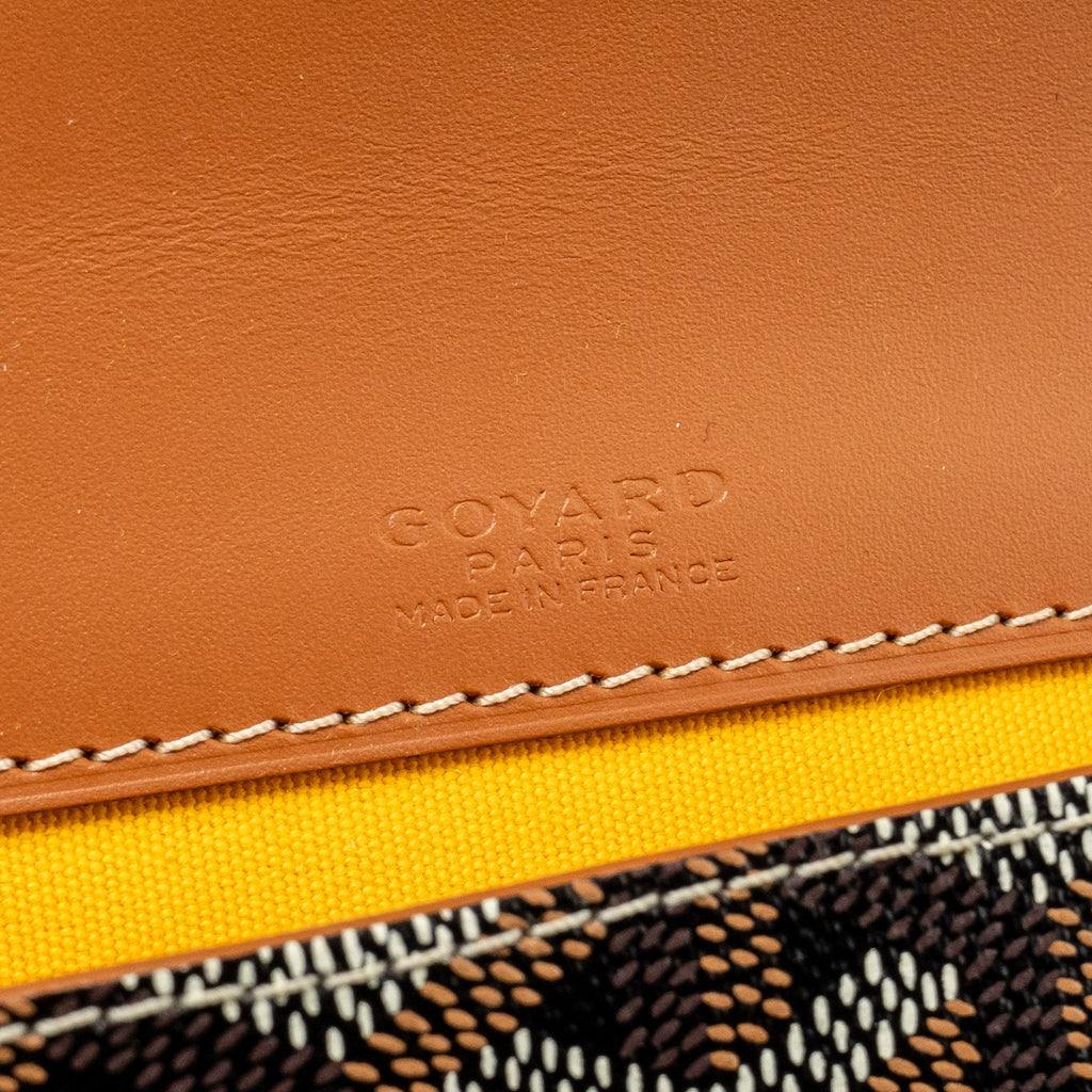 GOYARD MONTE CARLO MINI CASE WITH STRAP GOYARDINE CANVAS/LEATHER BLACK/BROWN SHW
