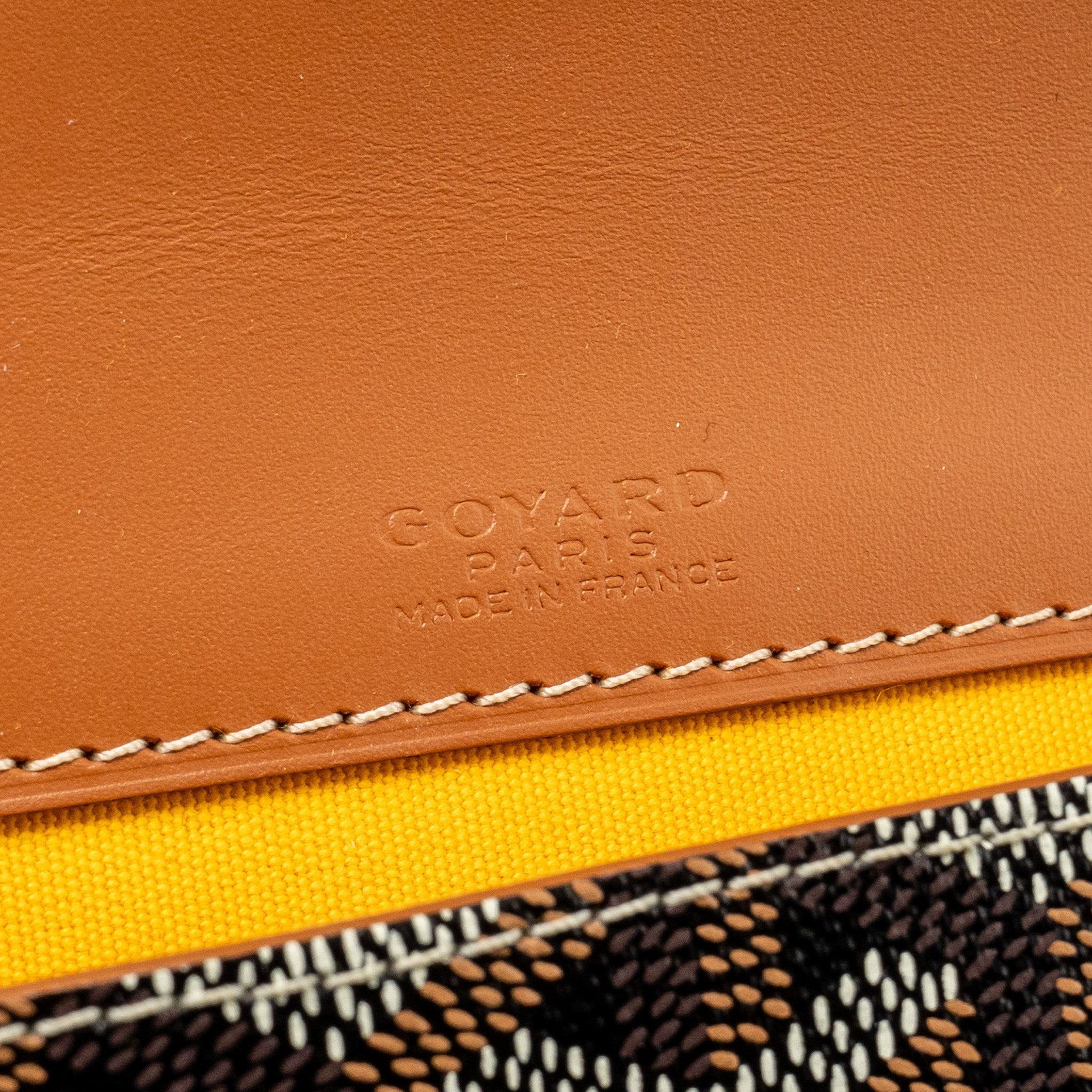 GOYARD MONTE CARLO MINI CASE WITH STRAP GOYARDINE CANVAS/LEATHER BLACK/BROWN SHW