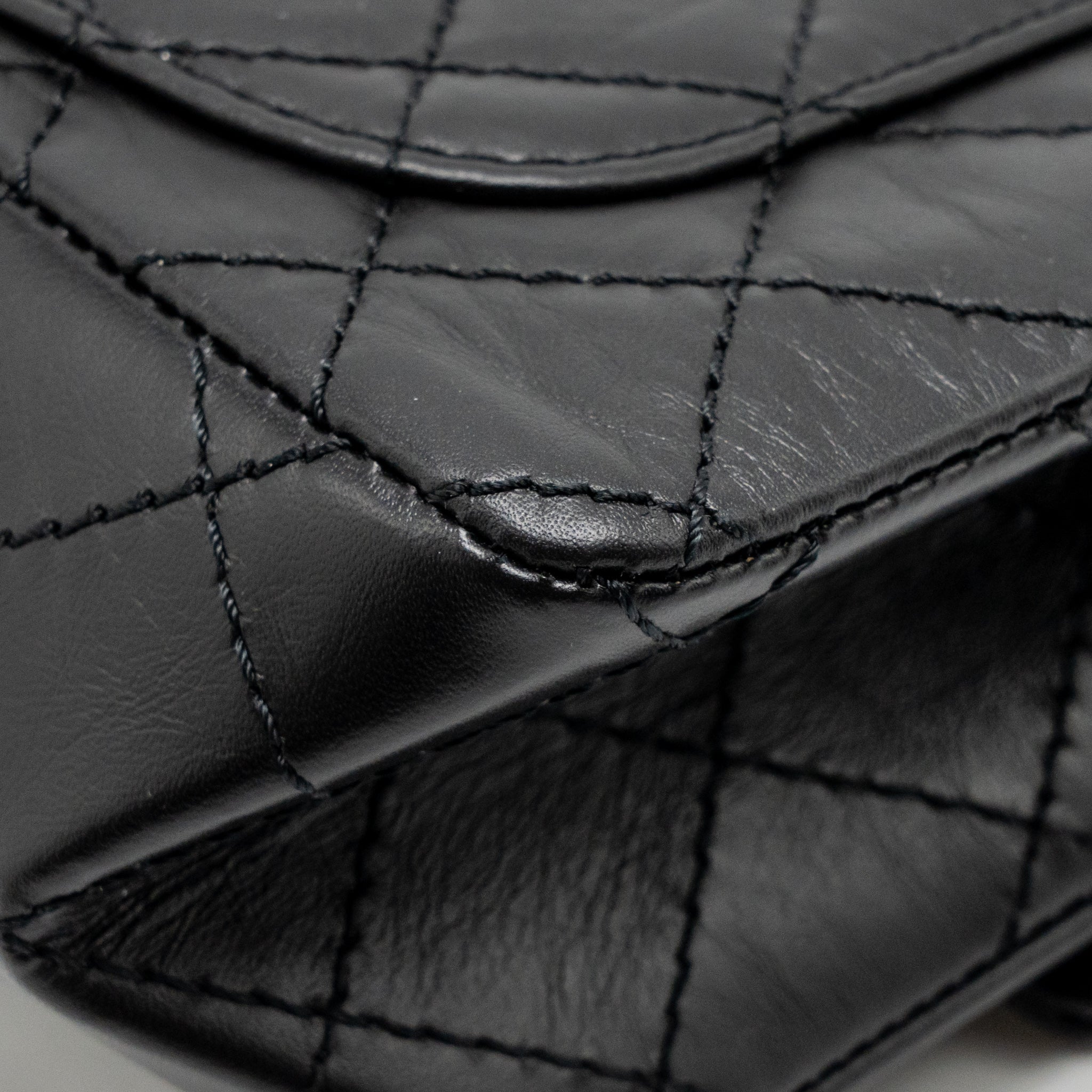 CHANEL MINI 2.55 REISSUE AGED CALFSKIN BLACK GHW (MICROCHIP)