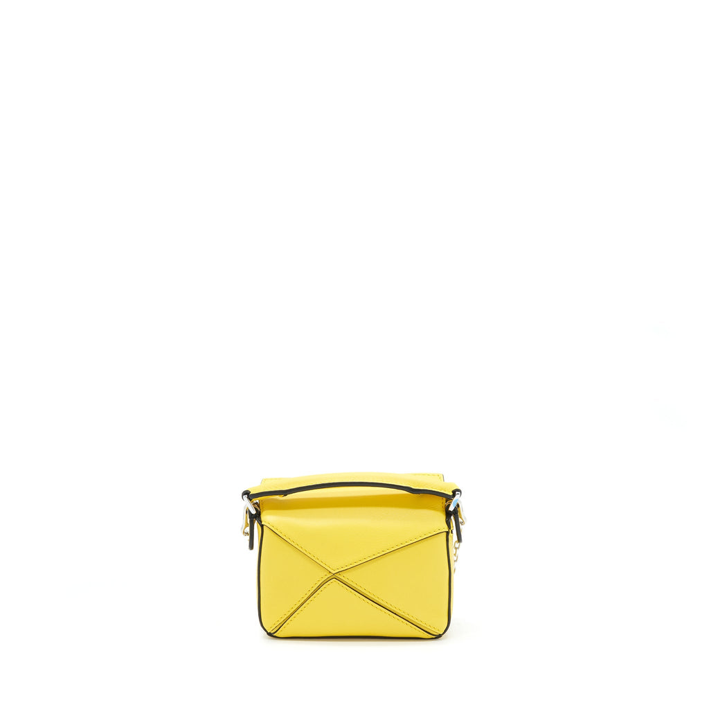 LOEWE NANO PUZZLE CLASSIC CALFSKIN YELLOW WITH SHW