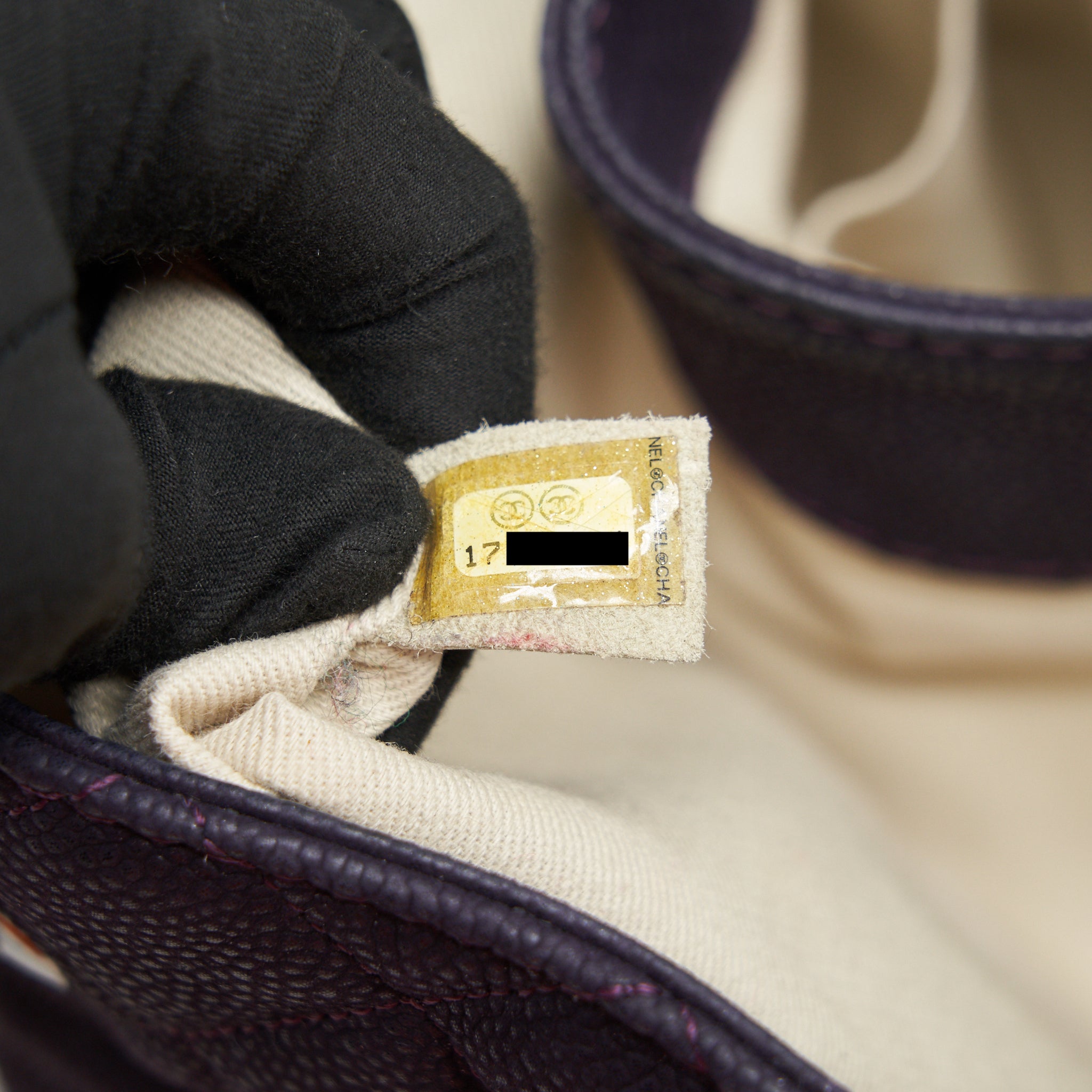 CHANEL FLAP TOTE BAG WITH CHAIN CAVIAR IN PURPLE SHW