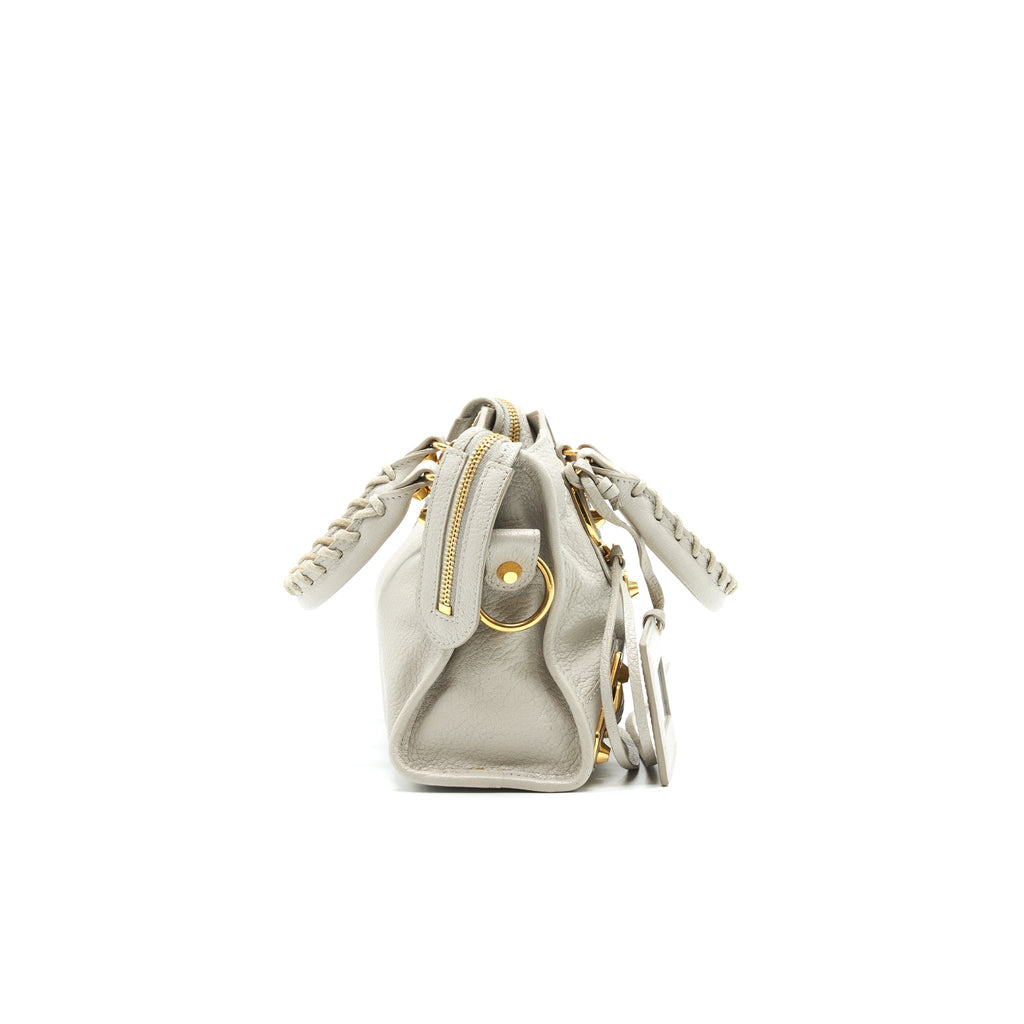 BALENCIAGA MINI GIANT CITY CROSSBODY BAG LIGHT GREY GHW