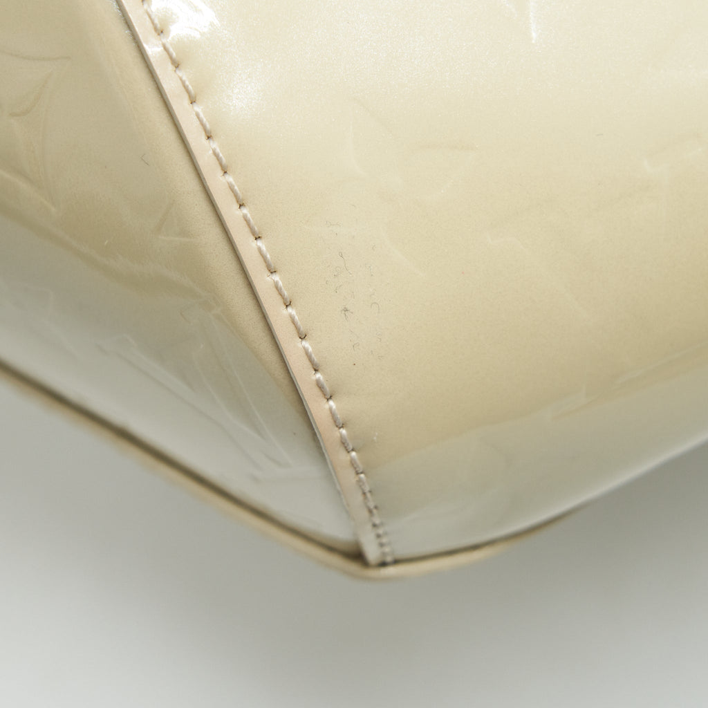 LOUIS VUITTON VINTAGE BOWLING TOTE SHOULDER BAG PATENT WHITE GHW