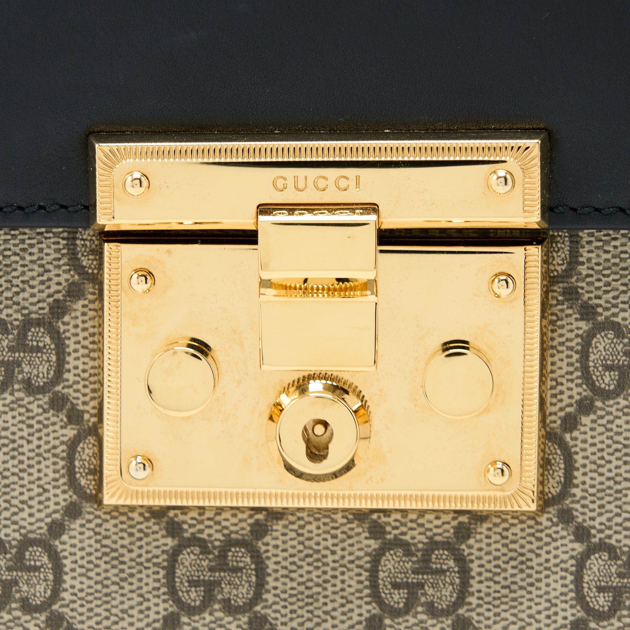 GUCCI PADLOCK GG SUPREME TOP HANDLE BAG GHW