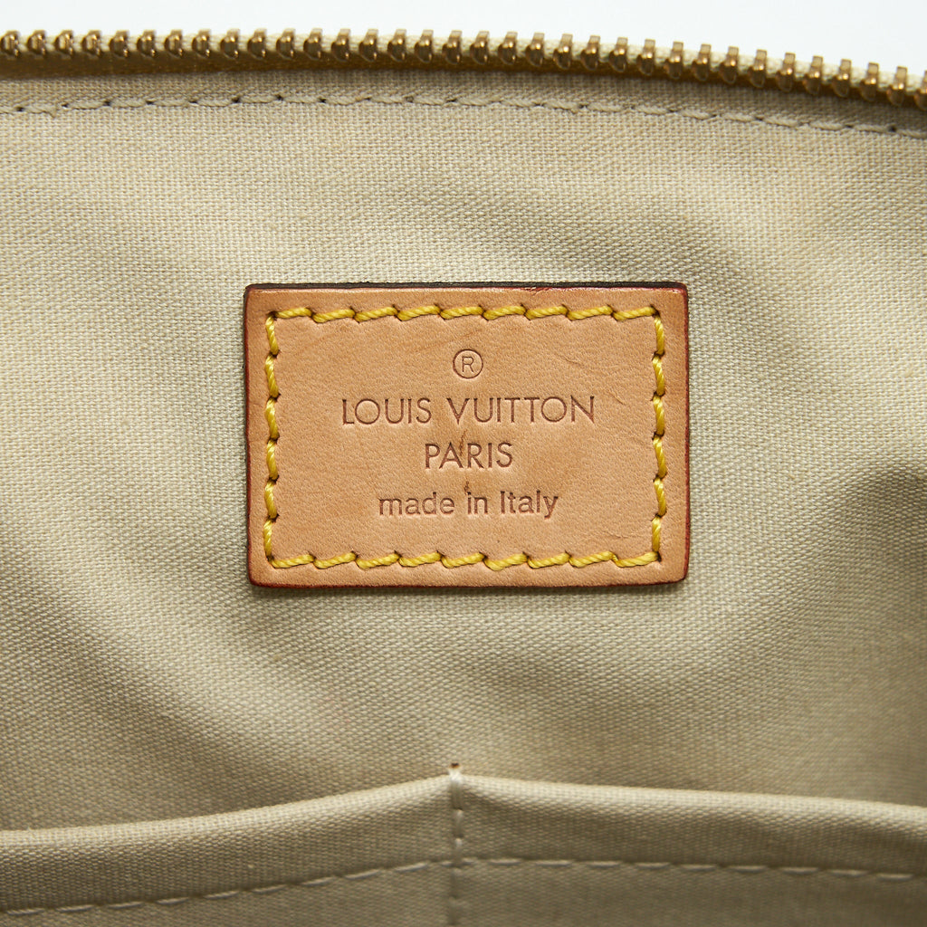 LOUIS VUITTON VINTAGE BOWLING TOTE SHOULDER BAG PATENT WHITE GHW