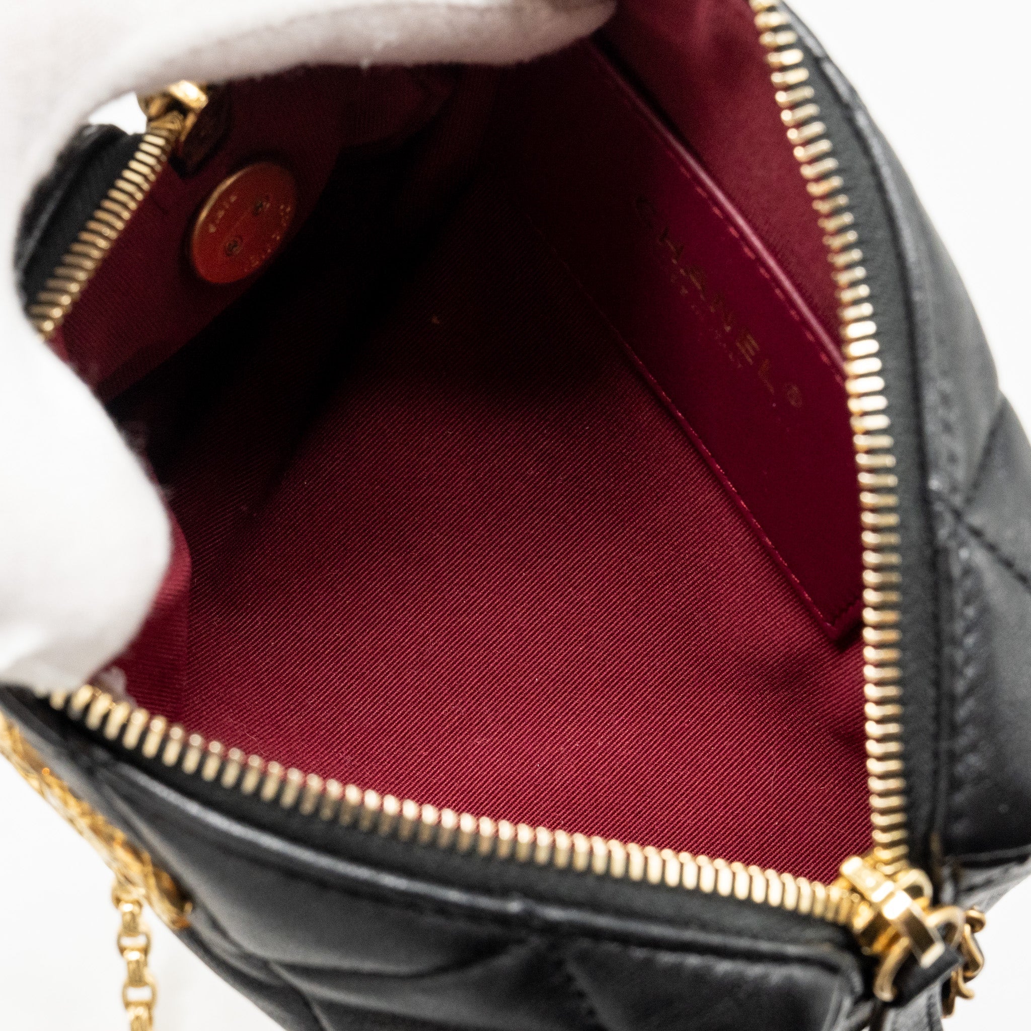 CHANEL 22A DETAIL CHAIN BOWLING BAG LAMBSKIN BLACK GHW (MICROCHIP)