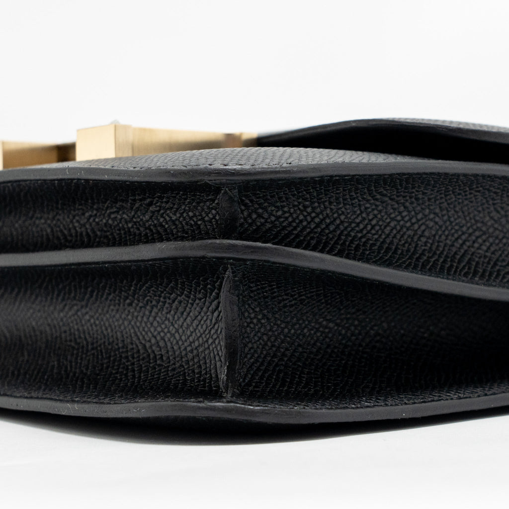 HERMES MINI CONSTANCE EPSOM BLACK BRUSHED GHW