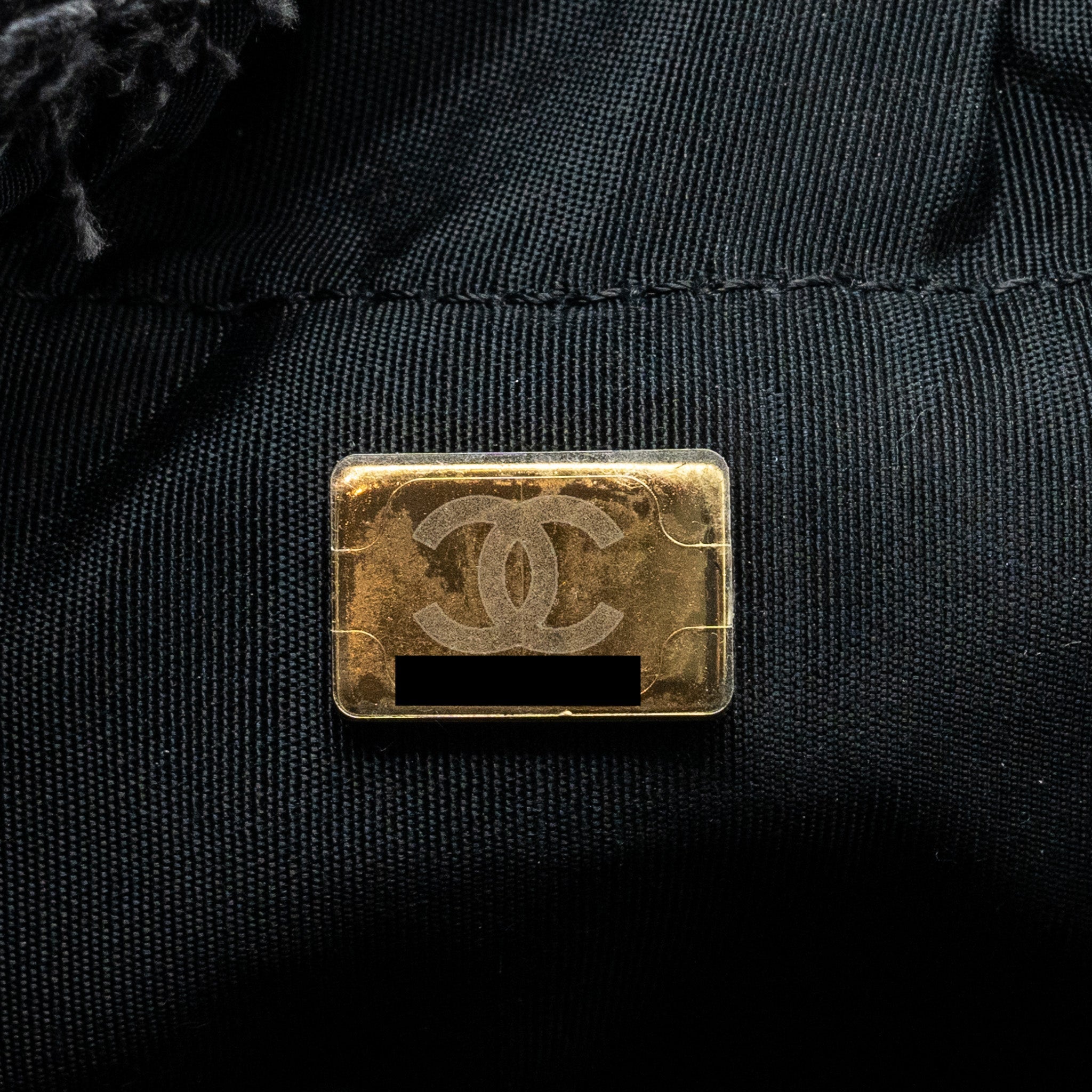 CHANEL SMALL BUCKET BAG DENIM BLACK LGHW (MICROCHIP)