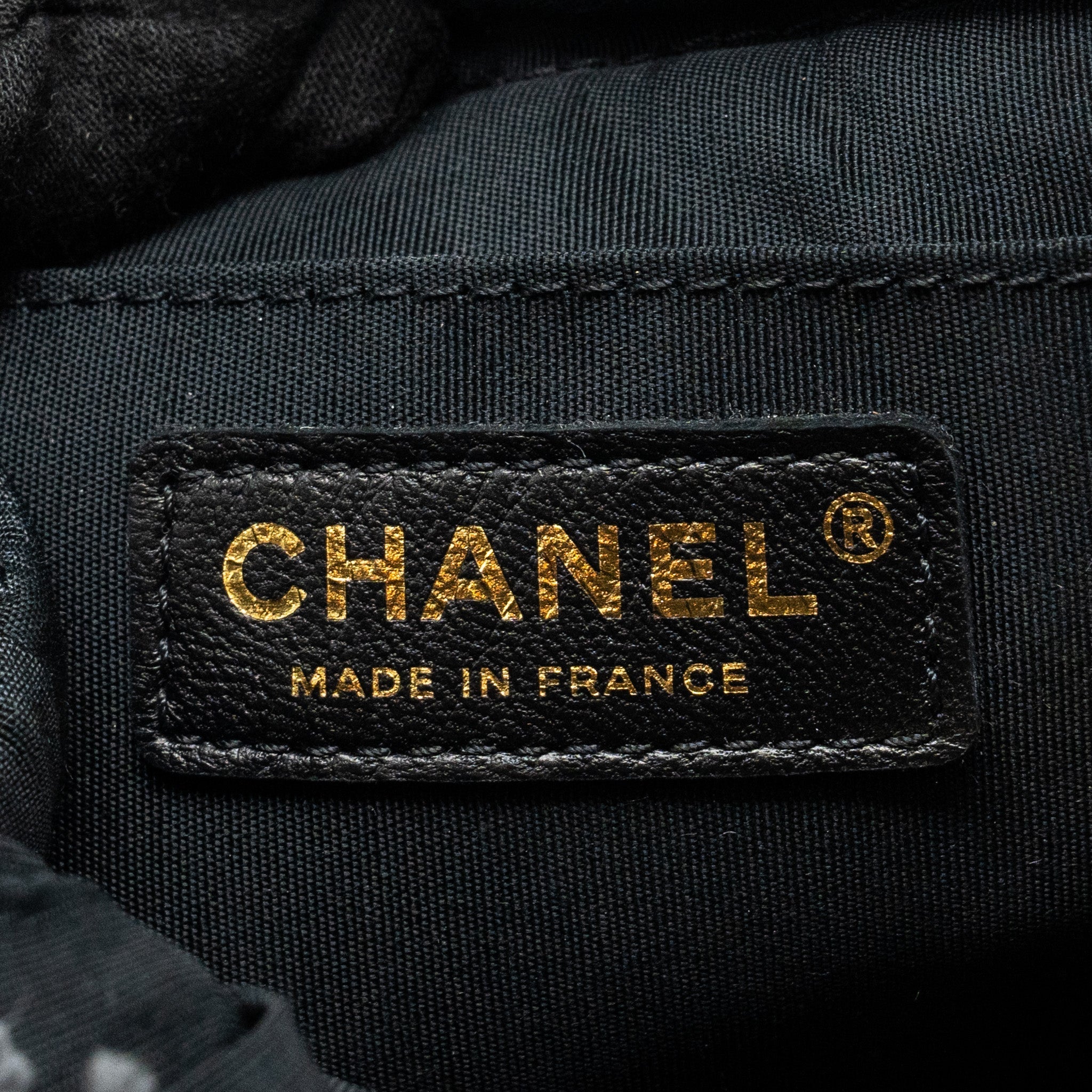 CHANEL SMALL BUCKET BAG DENIM BLACK LGHW (MICROCHIP)
