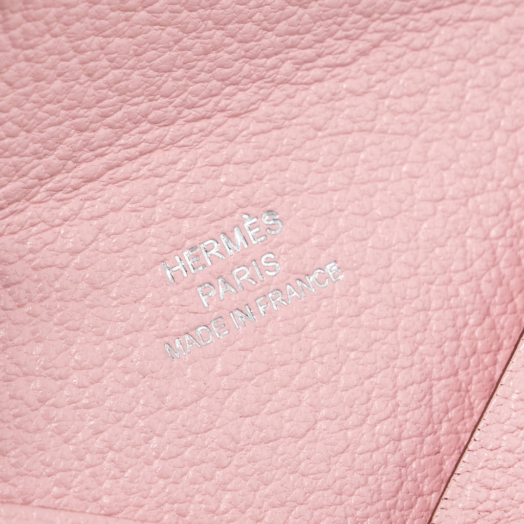 HERMES CALVI CARD HOLDER CHEVRE ROSE SAKURA SHW