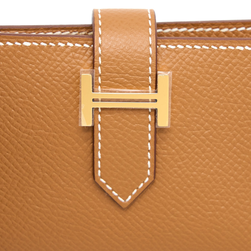 HERMES BEARN CARD HOLDER EPSOM GOLD GHW