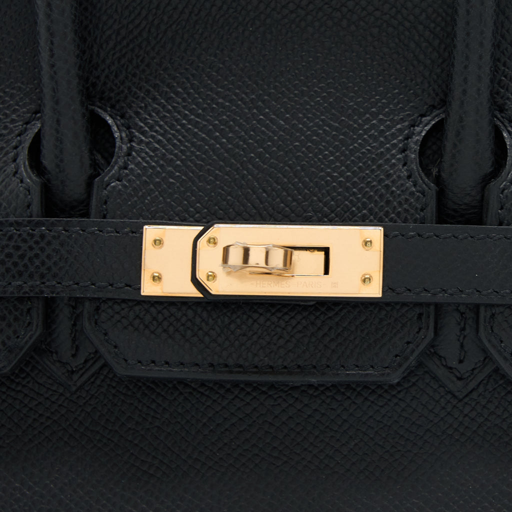 HERMES BIRKIN 25 EPSOM BLACK RGHW