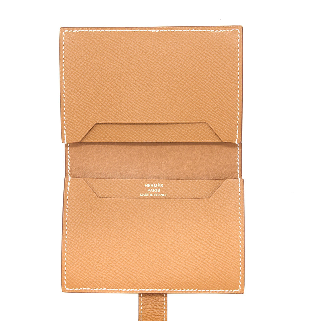 HERMES BEARN CARD HOLDER EPSOM GOLD GHW