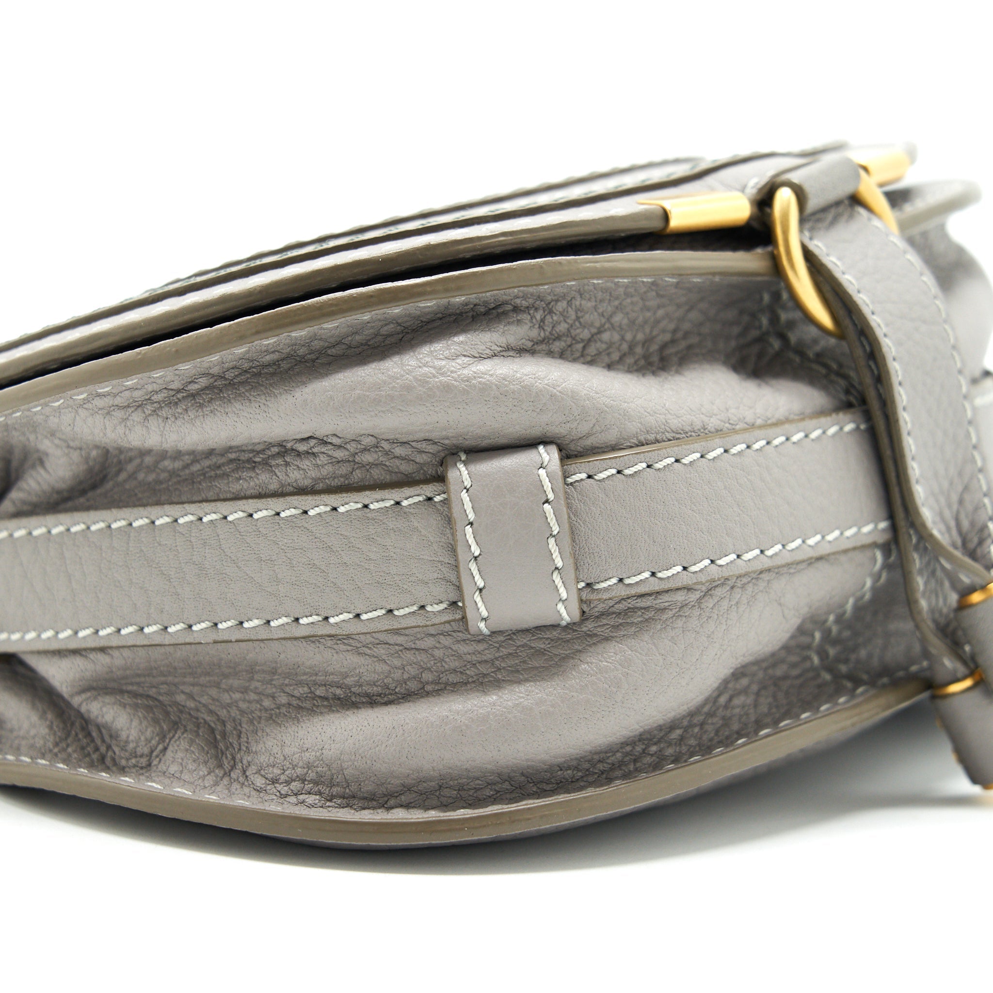 CHLOE MARCIE SADDLE MINI BAG GREY