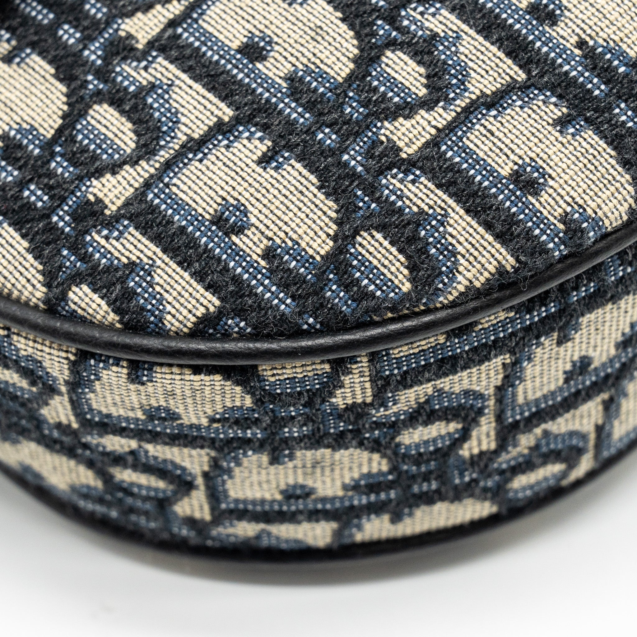 DIOR HOMME SADDLE BAG OBLIQUE JACQUARD BEIGE/BLACK GHW