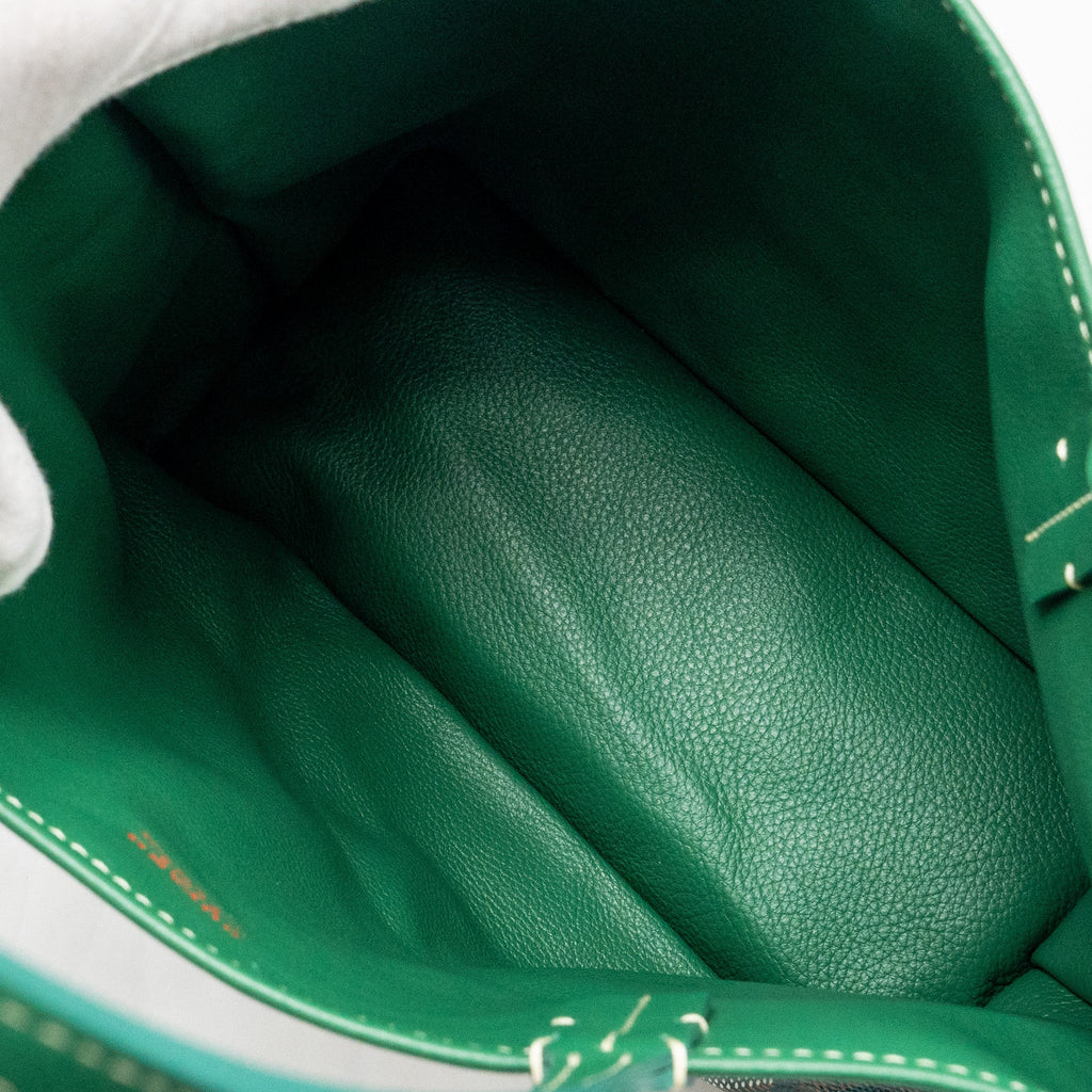 GOYARD MINI ANJOU TOTE BAG GOYARDLINE CANVAS / LEATHER GREEN SHW