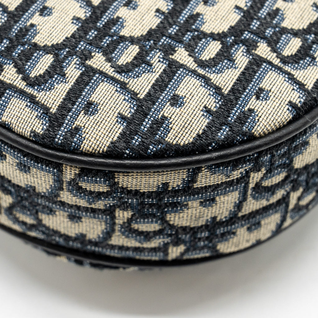 DIOR HOMME SADDLE BAG OBLIQUE JACQUARD BEIGE/BLACK GHW