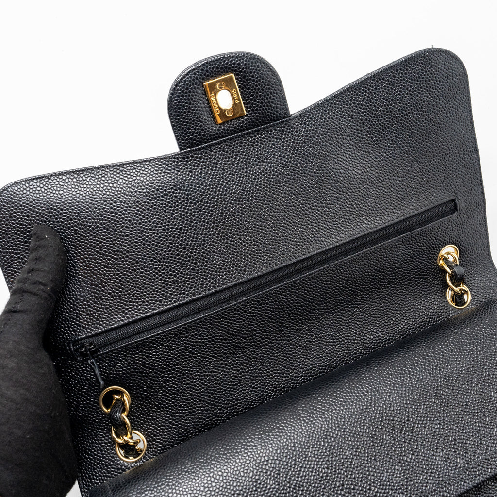 CHANEL CLASSIC JUMBO DOUBLE FLAP BAG CAVIAR BLACK GHW