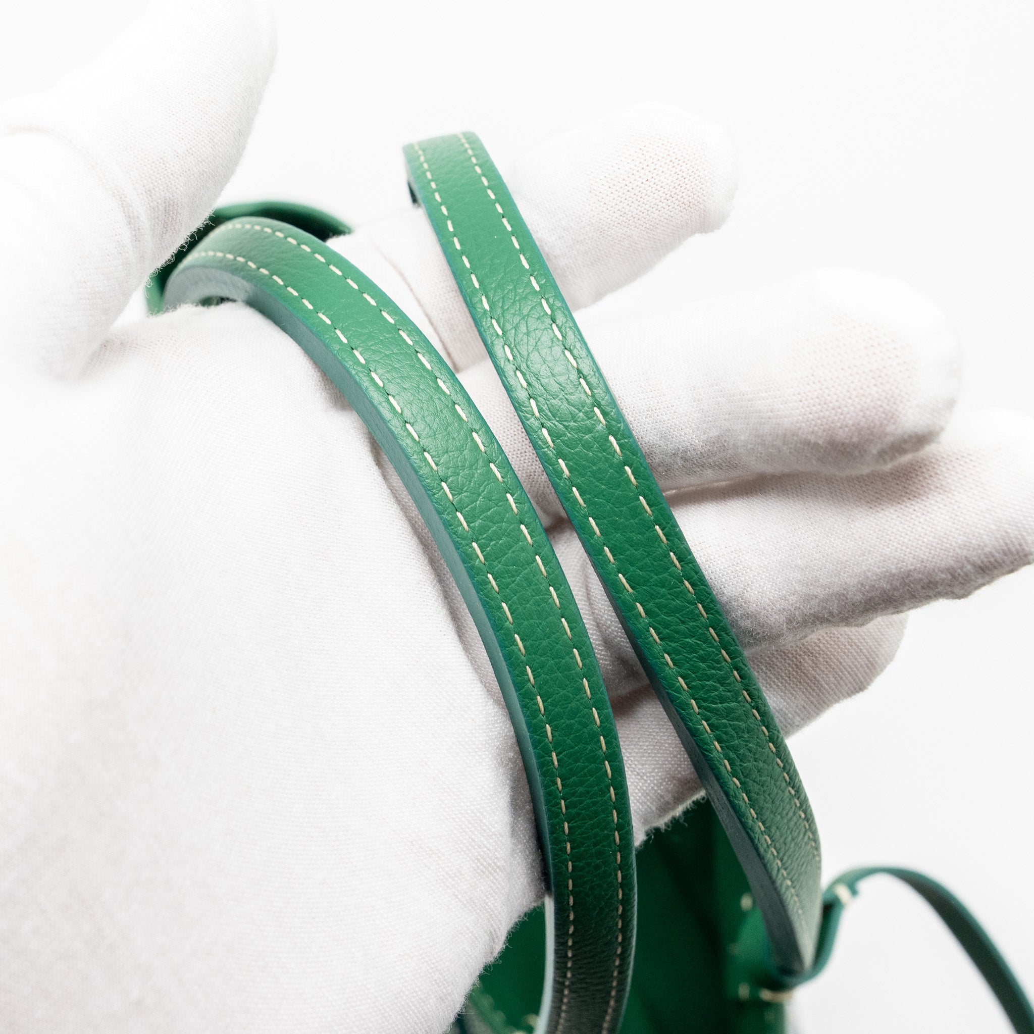 GOYARD MINI ANJOU TOTE BAG GOYARDLINE CANVAS / LEATHER GREEN SHW