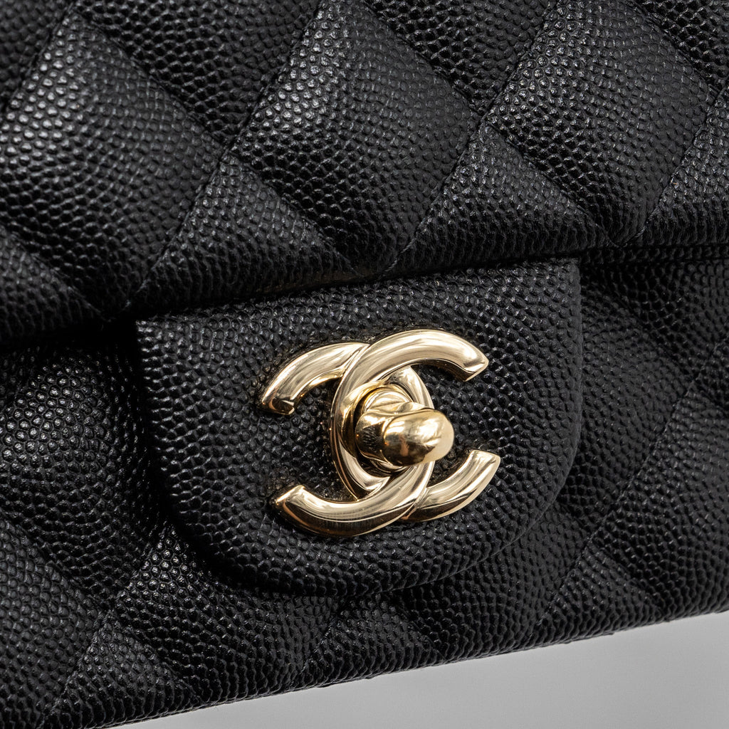 CHANEL CLASSIC MINI RECTANGULAR FLAP BAG CAVIAR BLACK GHW