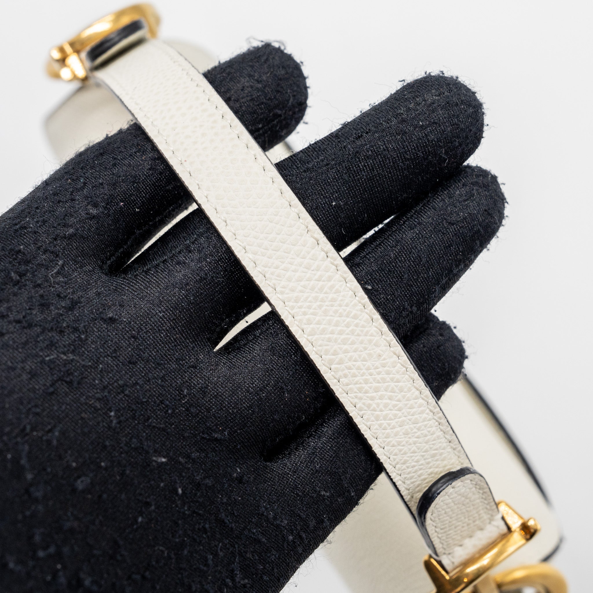 DIOR MINI SADDLE BAG GRAINED CALFSKIN WHITE GHW