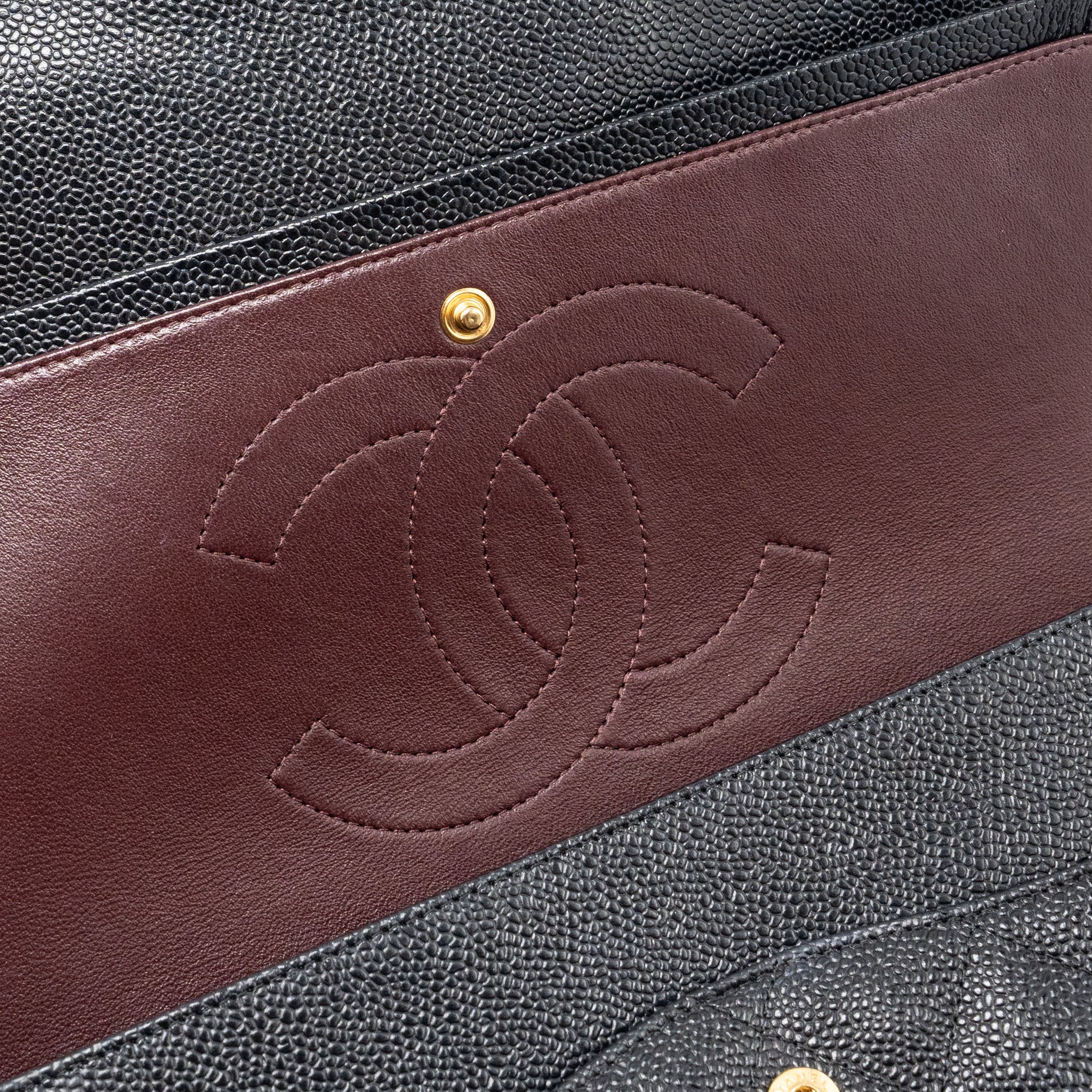 CHANEL CLASSIC JUMBO DOUBLE FLAP BAG CAVIAR BLACK GHW