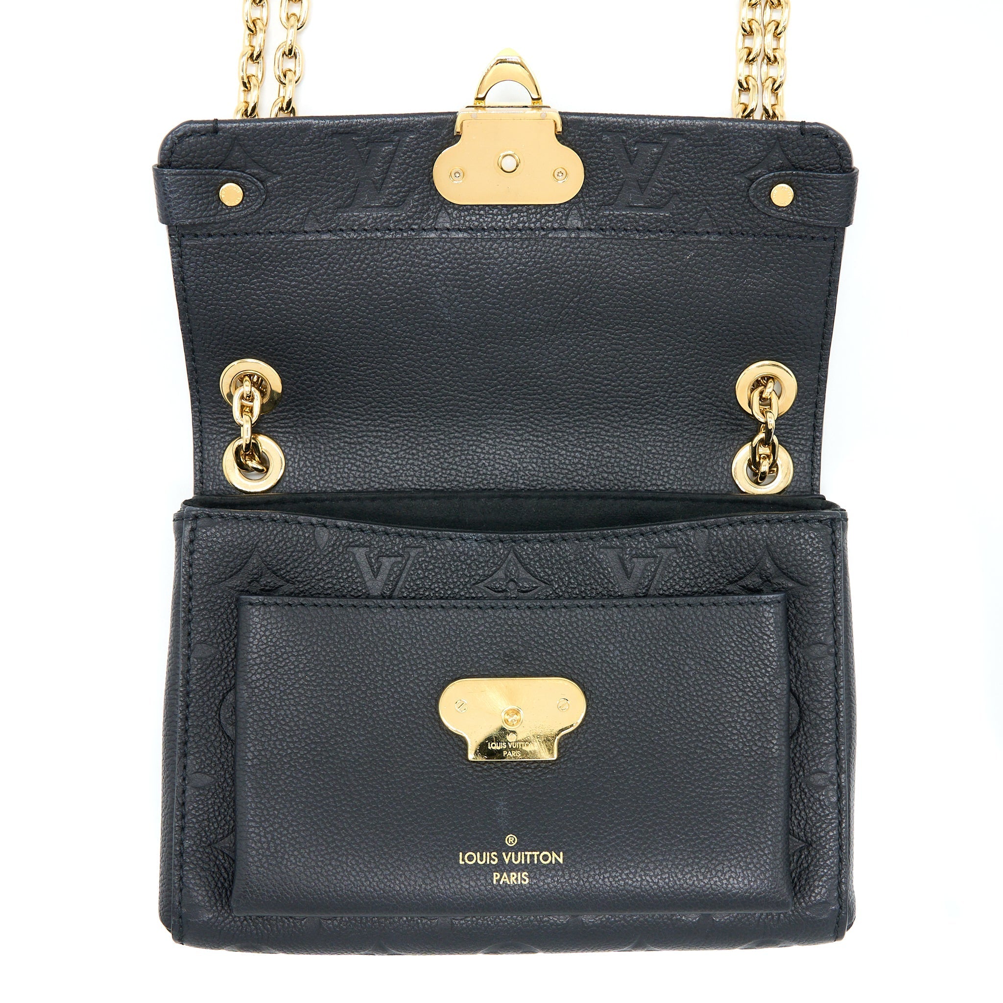 LOUIS VUITTON VAVIN BB MONOGRAM EMPREINTE BLACK GHW